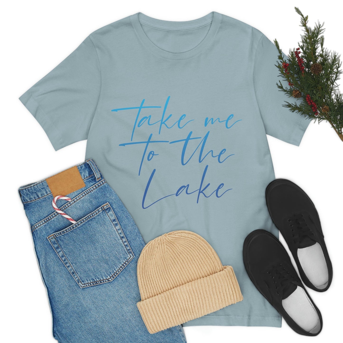 Take Me to the Lake Vacation Landscape Explore Unisex Jersey Short Sleeve T-Shirt Ichaku [Perfect Gifts Selection]