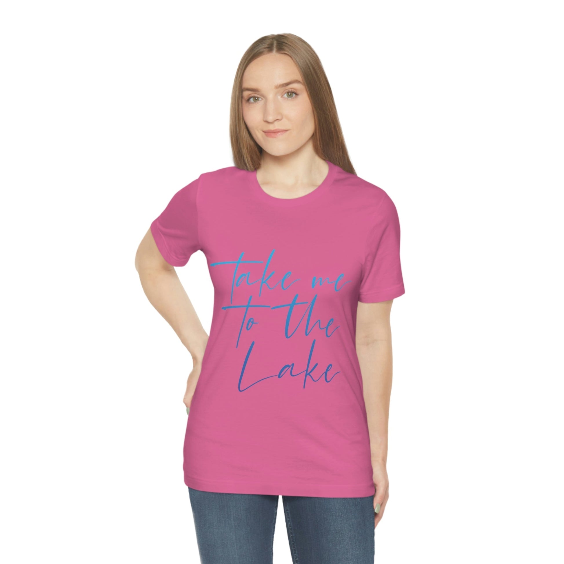 Take Me to the Lake Vacation Landscape Explore Unisex Jersey Short Sleeve T-Shirt Ichaku [Perfect Gifts Selection]