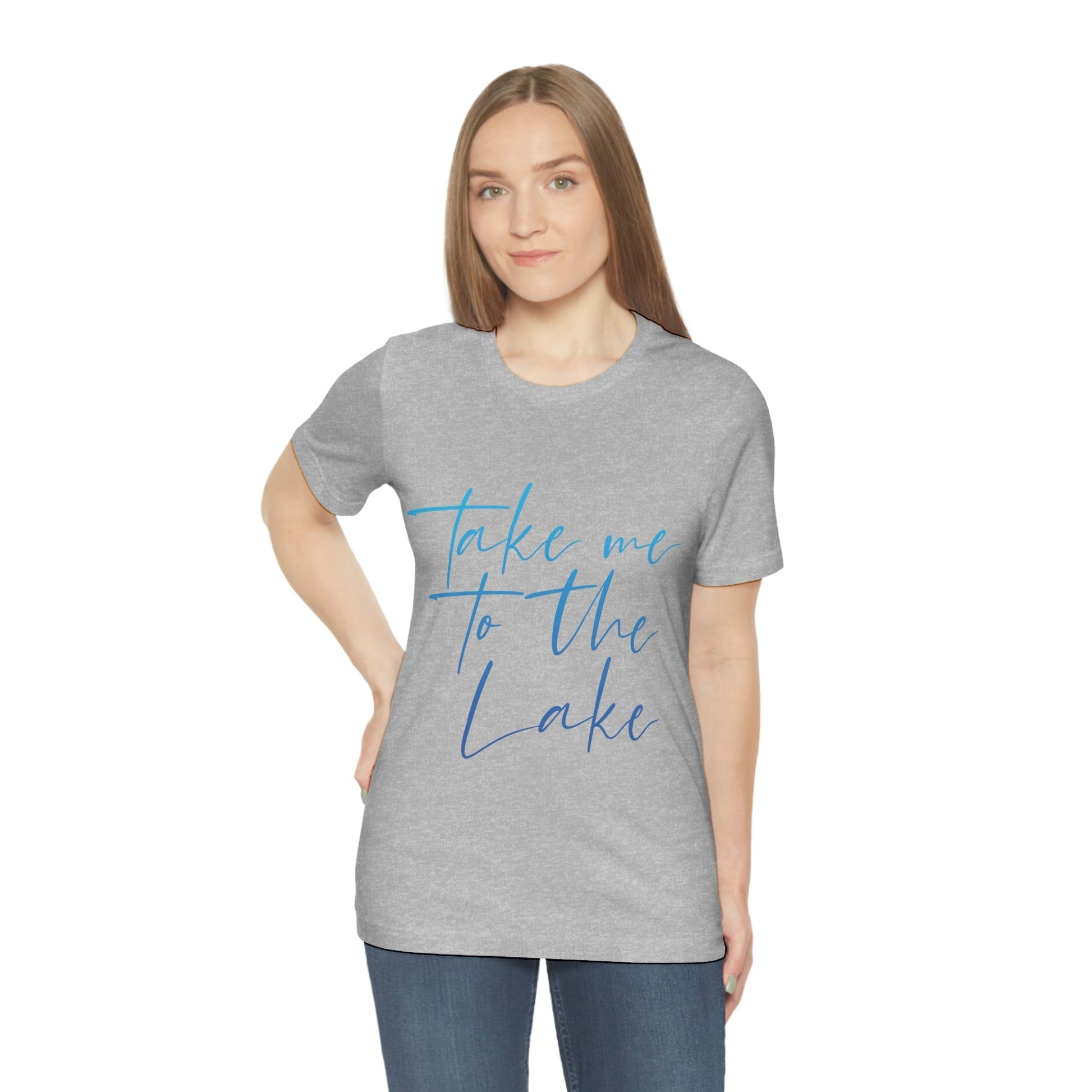 Take Me to the Lake Vacation Landscape Explore Unisex Jersey Short Sleeve T-Shirt Ichaku [Perfect Gifts Selection]