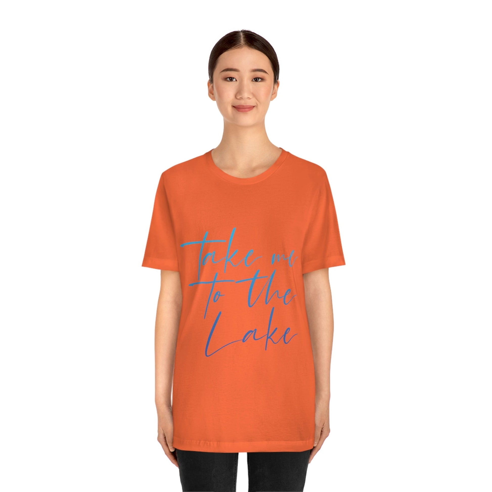 Take Me to the Lake Vacation Landscape Explore Unisex Jersey Short Sleeve T-Shirt Ichaku [Perfect Gifts Selection]