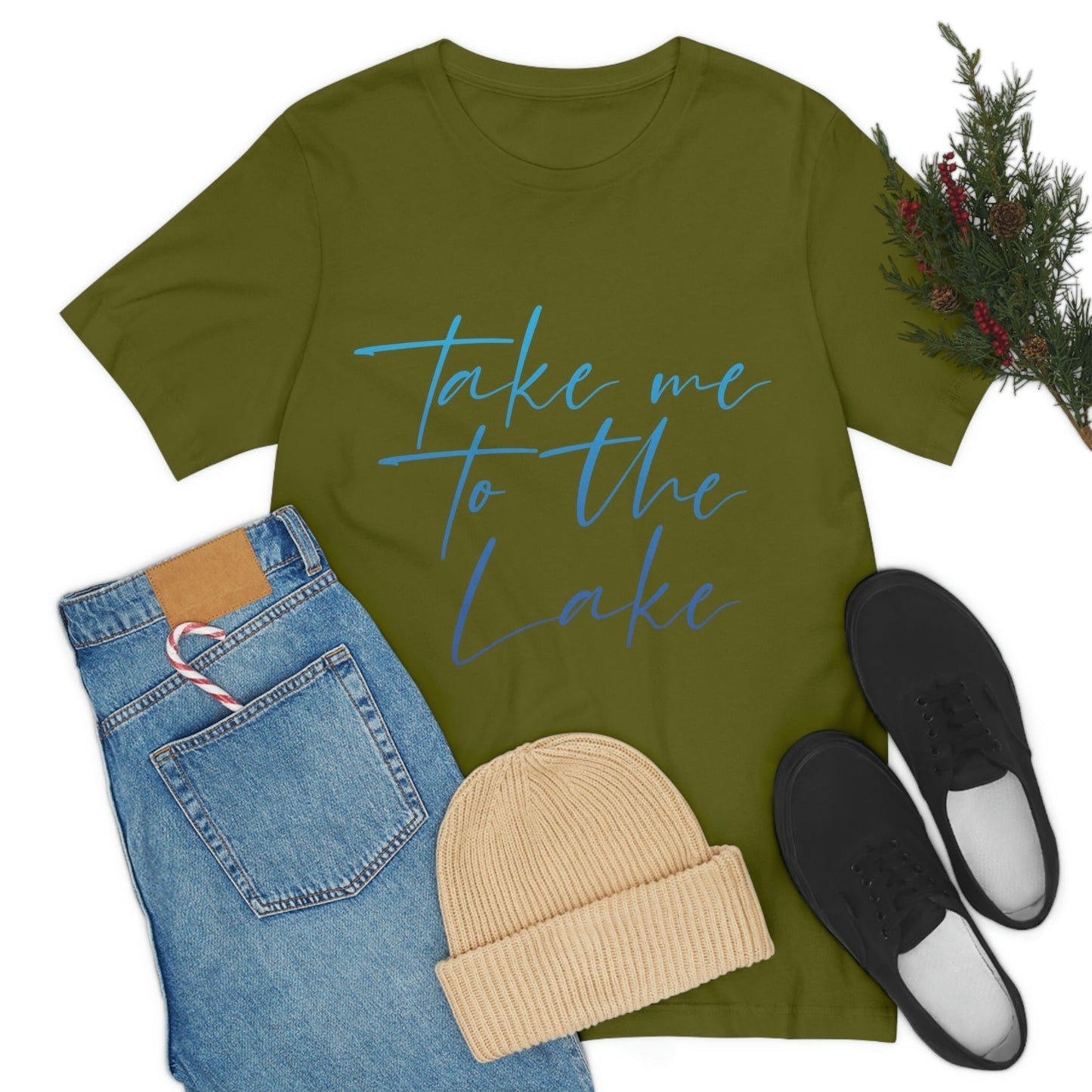 Take Me to the Lake Vacation Landscape Explore Unisex Jersey Short Sleeve T-Shirt Ichaku [Perfect Gifts Selection]