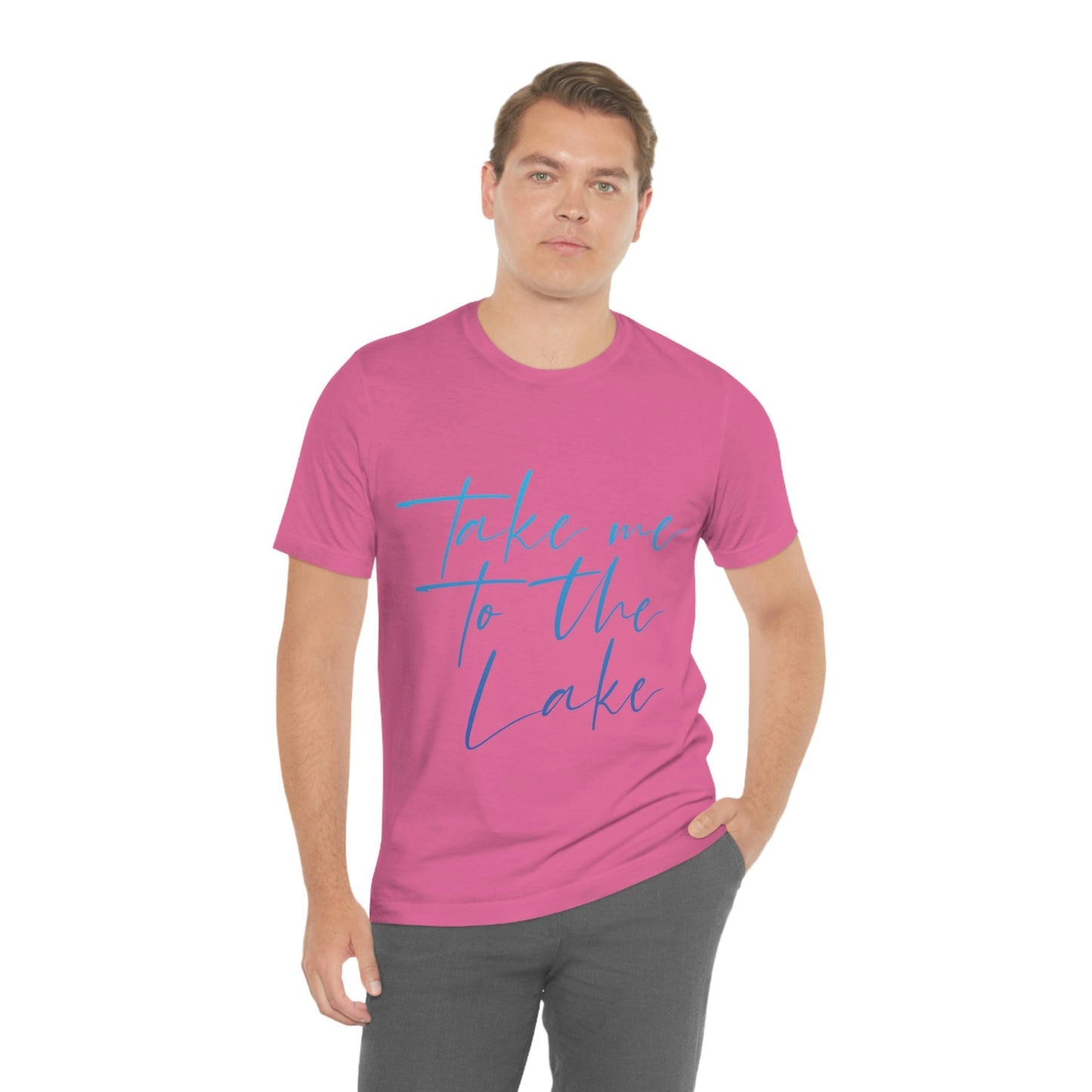 Take Me to the Lake Vacation Landscape Explore Unisex Jersey Short Sleeve T-Shirt Ichaku [Perfect Gifts Selection]