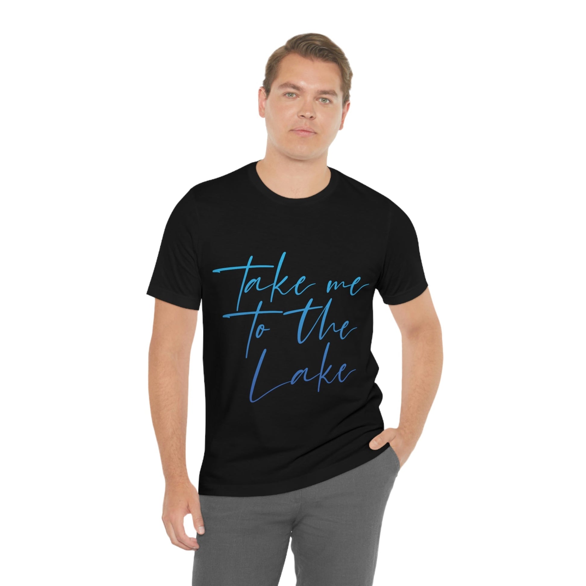 Take Me to the Lake Vacation Landscape Explore Unisex Jersey Short Sleeve T-Shirt Ichaku [Perfect Gifts Selection]