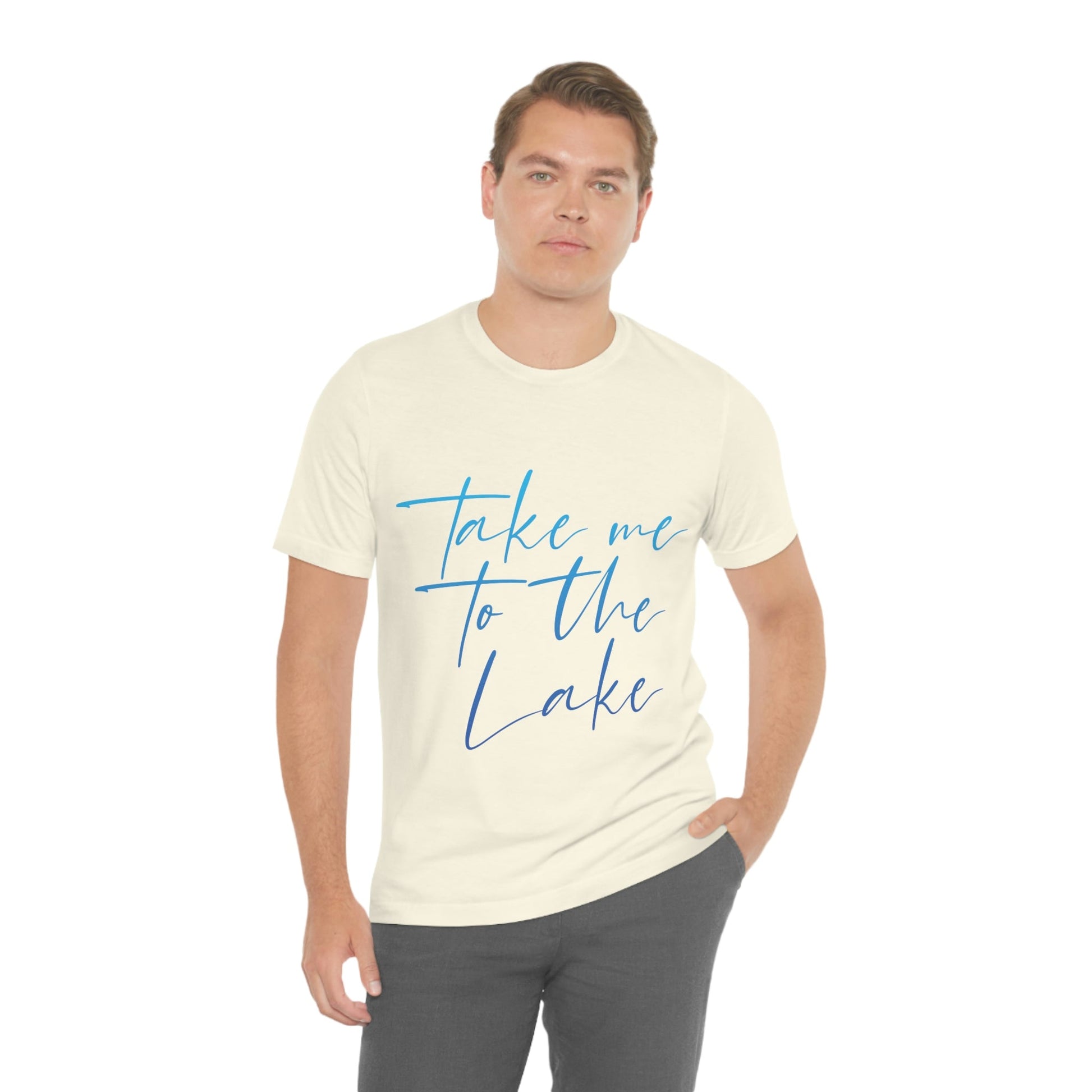 Take Me to the Lake Vacation Landscape Explore Unisex Jersey Short Sleeve T-Shirt Ichaku [Perfect Gifts Selection]