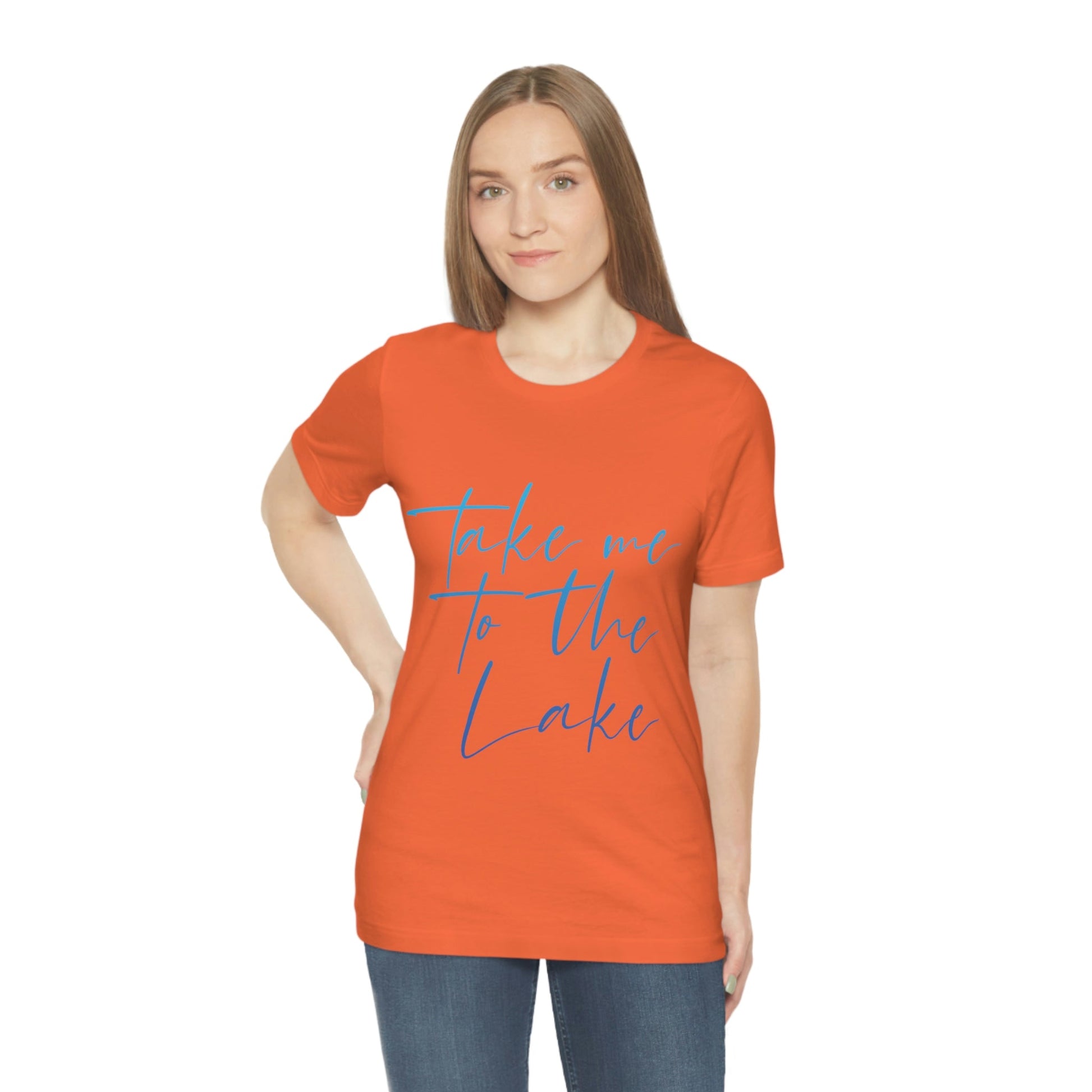 Take Me to the Lake Vacation Landscape Explore Unisex Jersey Short Sleeve T-Shirt Ichaku [Perfect Gifts Selection]