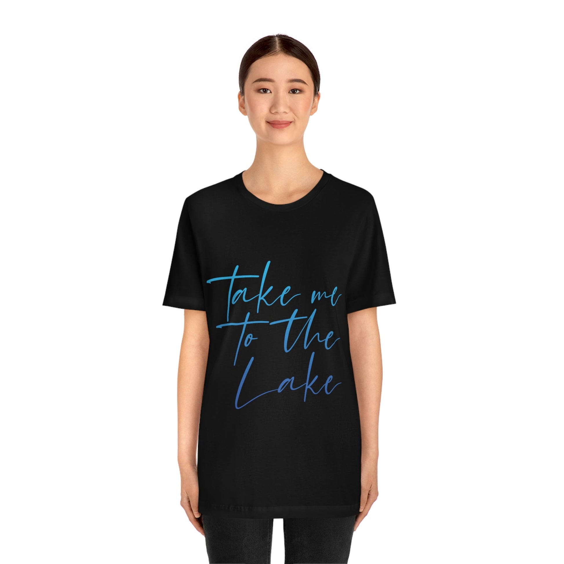 Take Me to the Lake Vacation Landscape Explore Unisex Jersey Short Sleeve T-Shirt Ichaku [Perfect Gifts Selection]