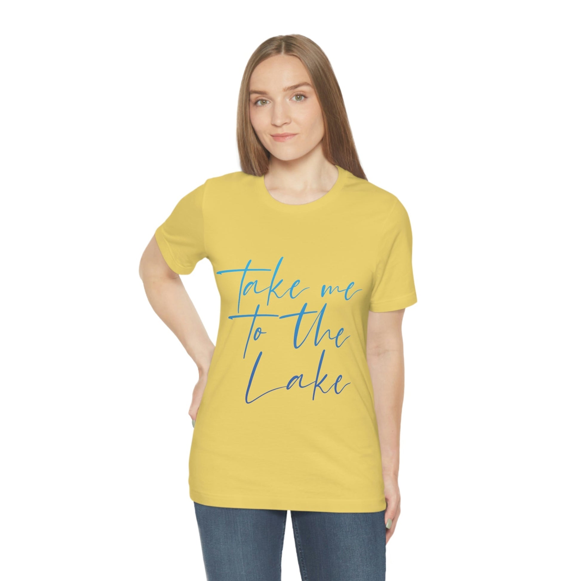 Take Me to the Lake Vacation Landscape Explore Unisex Jersey Short Sleeve T-Shirt Ichaku [Perfect Gifts Selection]