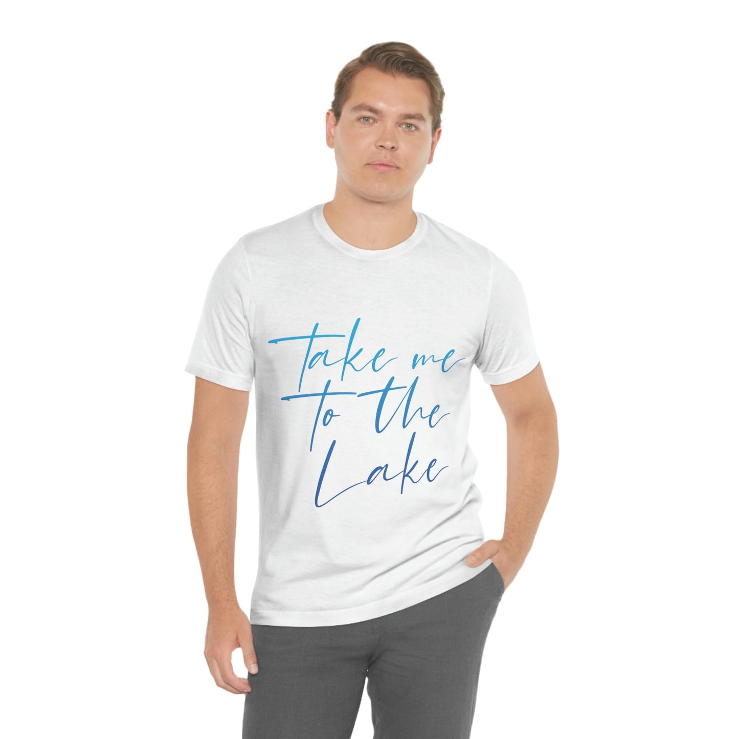 Take Me to the Lake Vacation Landscape Explore Unisex Jersey Short Sleeve T-Shirt Ichaku [Perfect Gifts Selection]