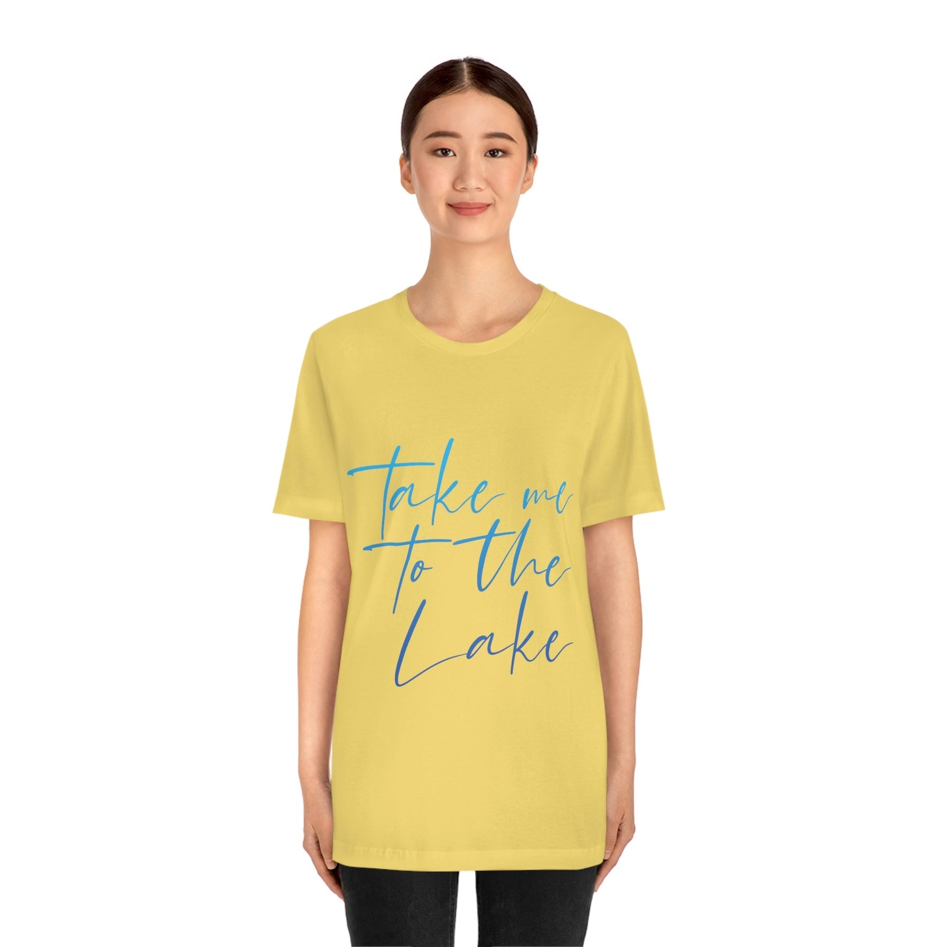 Take Me to the Lake Vacation Landscape Explore Unisex Jersey Short Sleeve T-Shirt Ichaku [Perfect Gifts Selection]