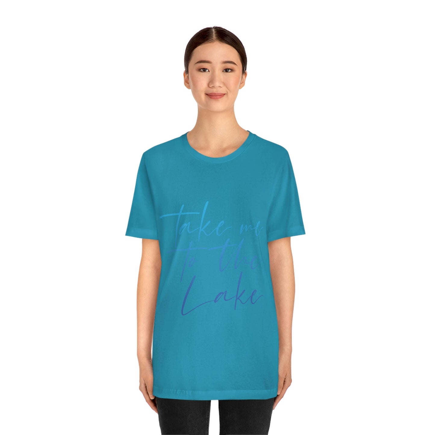 Take Me to the Lake Vacation Landscape Explore Unisex Jersey Short Sleeve T-Shirt Ichaku [Perfect Gifts Selection]