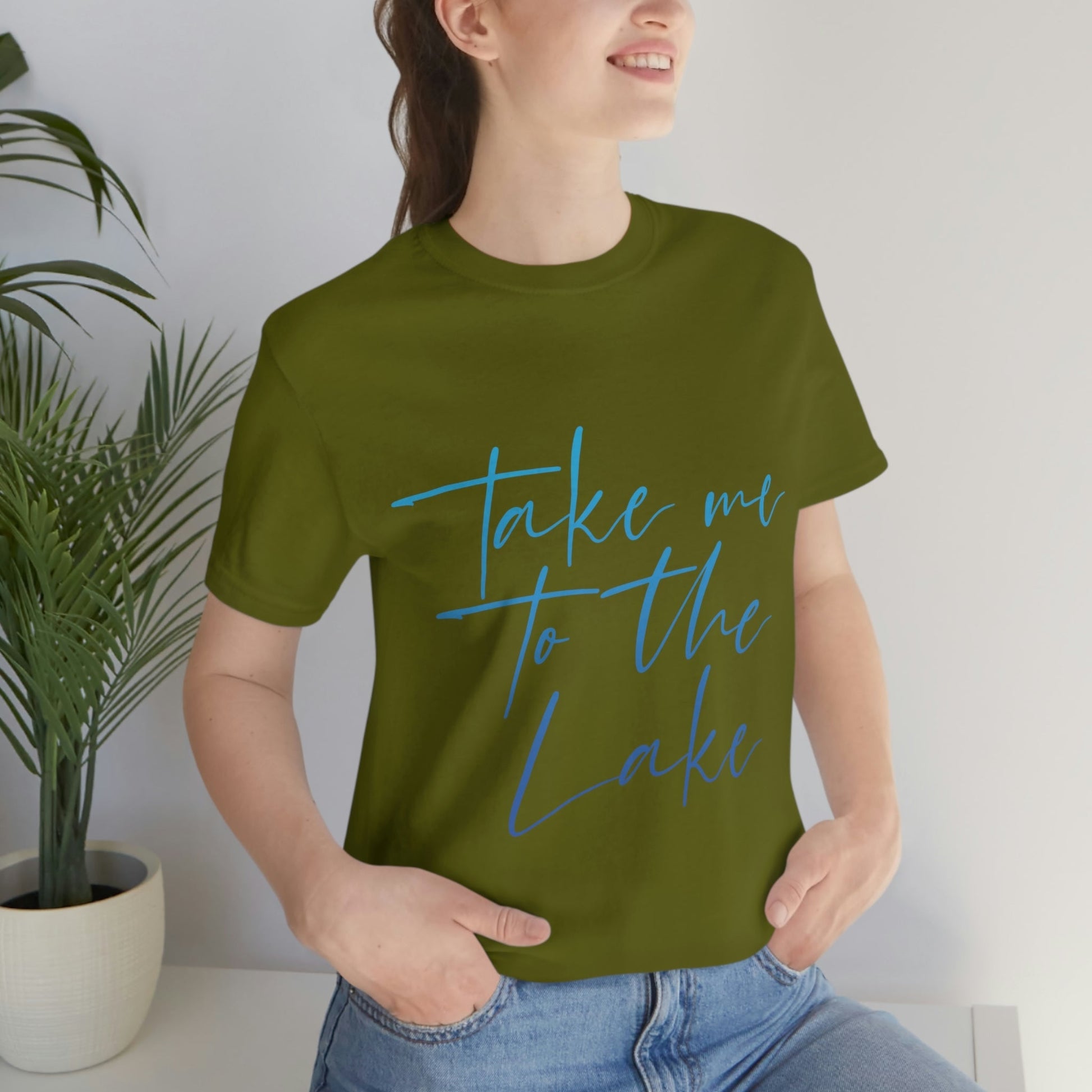 Take Me to the Lake Vacation Landscape Explore Unisex Jersey Short Sleeve T-Shirt Ichaku [Perfect Gifts Selection]