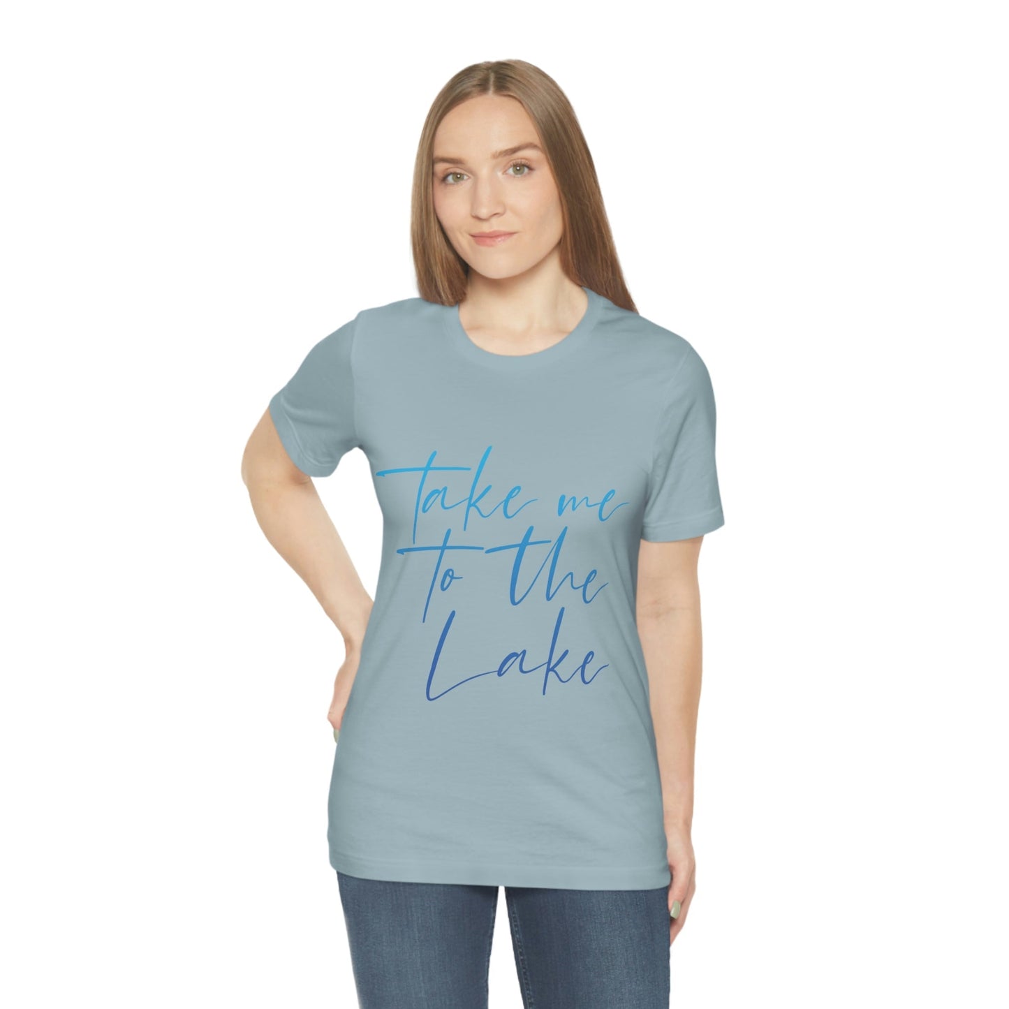 Take Me to the Lake Vacation Landscape Explore Unisex Jersey Short Sleeve T-Shirt Ichaku [Perfect Gifts Selection]