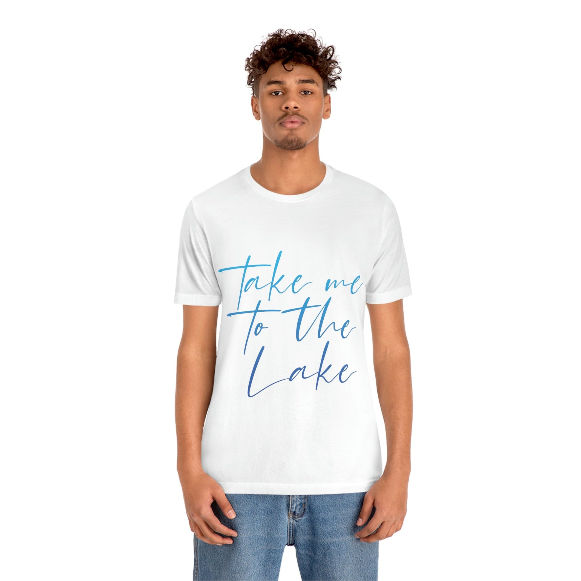 Take Me to the Lake Vacation Landscape Explore Unisex Jersey Short Sleeve T-Shirt Ichaku [Perfect Gifts Selection]