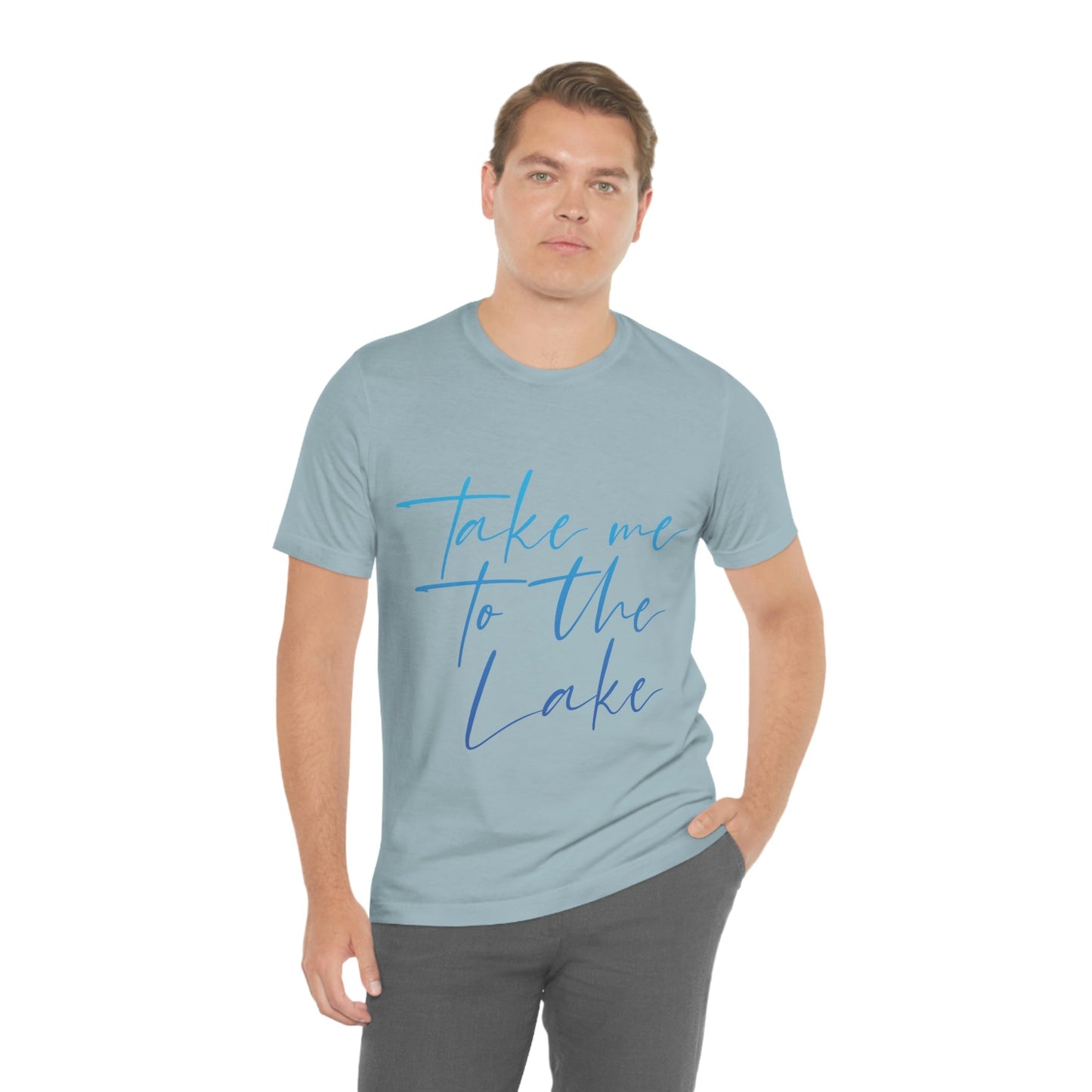 Take Me to the Lake Vacation Landscape Explore Unisex Jersey Short Sleeve T-Shirt Ichaku [Perfect Gifts Selection]