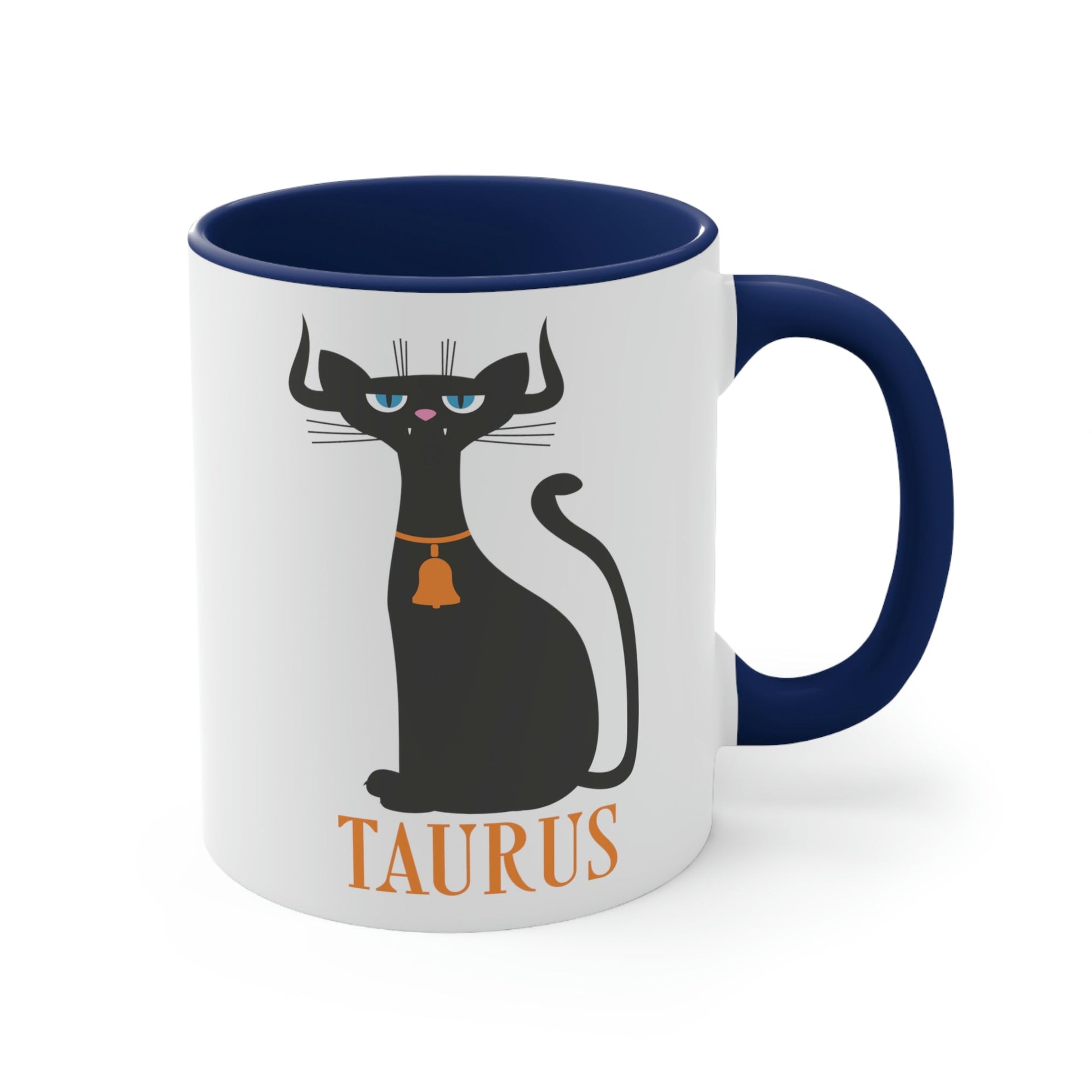 Taurus Cat Zodiac Sign Classic Accent Coffee Mug 11oz Ichaku [Perfect Gifts Selection]