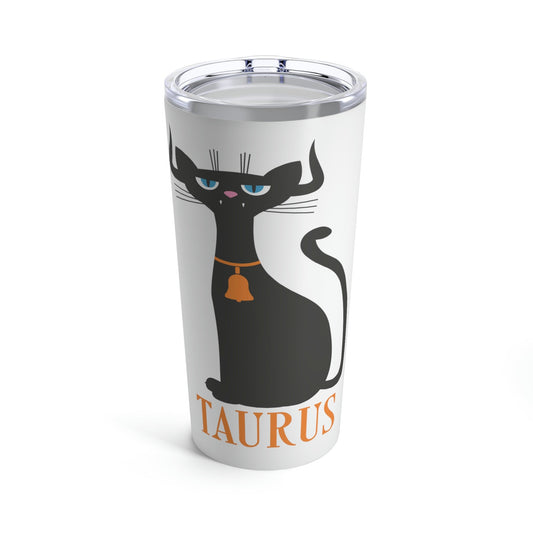 Taurus Cat Zodiac Sign Stainless Steel Hot or Cold Vacuum Tumbler 20oz Ichaku [Perfect Gifts Selection]