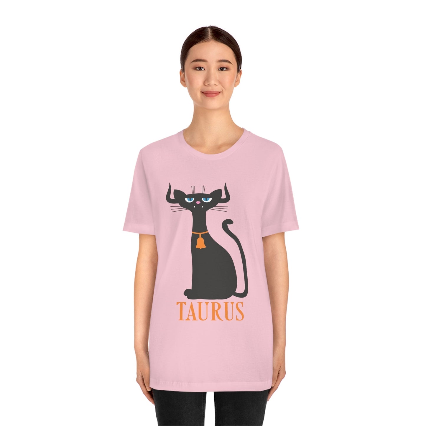 Taurus Cat Zodiac Sign Unisex Jersey Short Sleeve T-Shirt Ichaku [Perfect Gifts Selection]