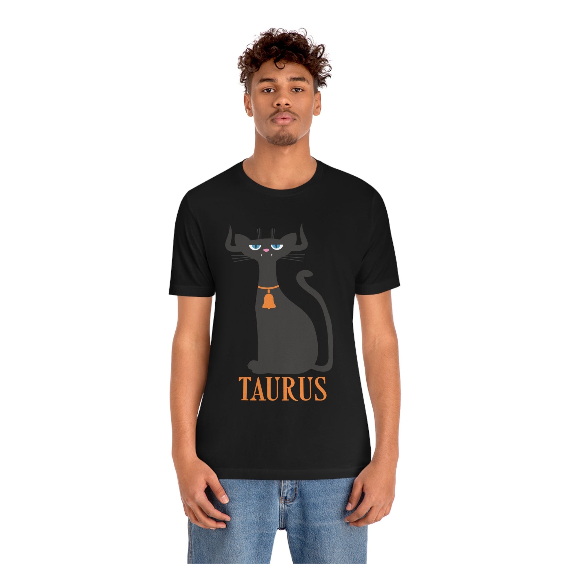 Taurus Cat Zodiac Sign Unisex Jersey Short Sleeve T-Shirt Ichaku [Perfect Gifts Selection]