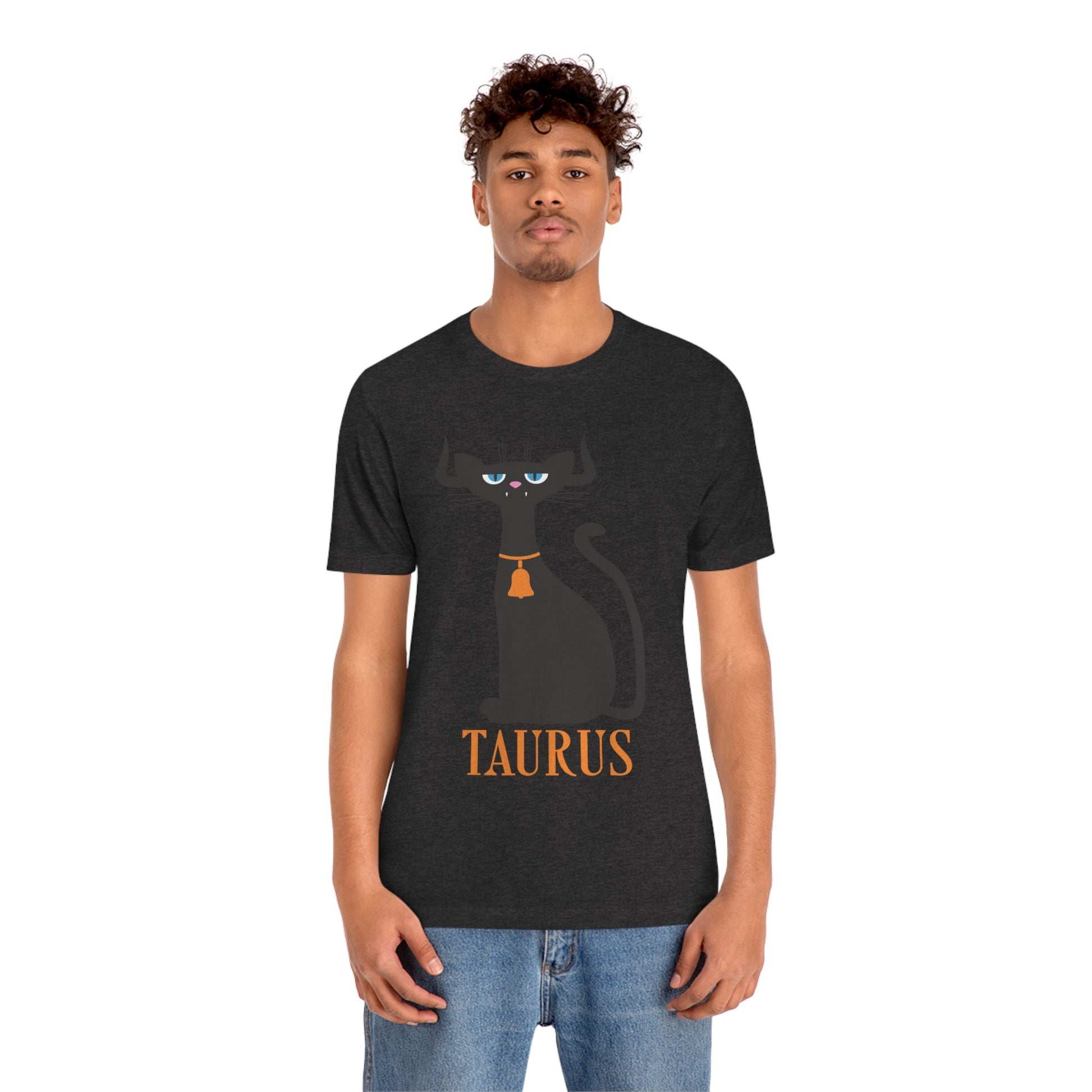 Taurus Cat Zodiac Sign Unisex Jersey Short Sleeve T-Shirt Ichaku [Perfect Gifts Selection]