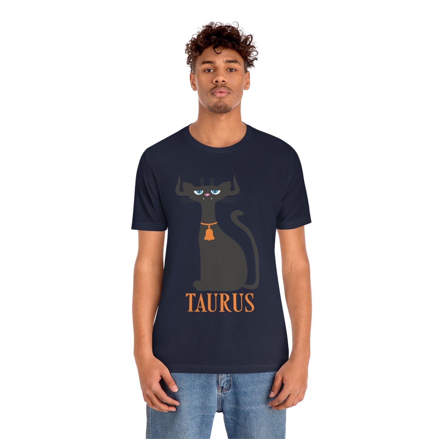 Taurus Cat Zodiac Sign Unisex Jersey Short Sleeve T-Shirt Ichaku [Perfect Gifts Selection]