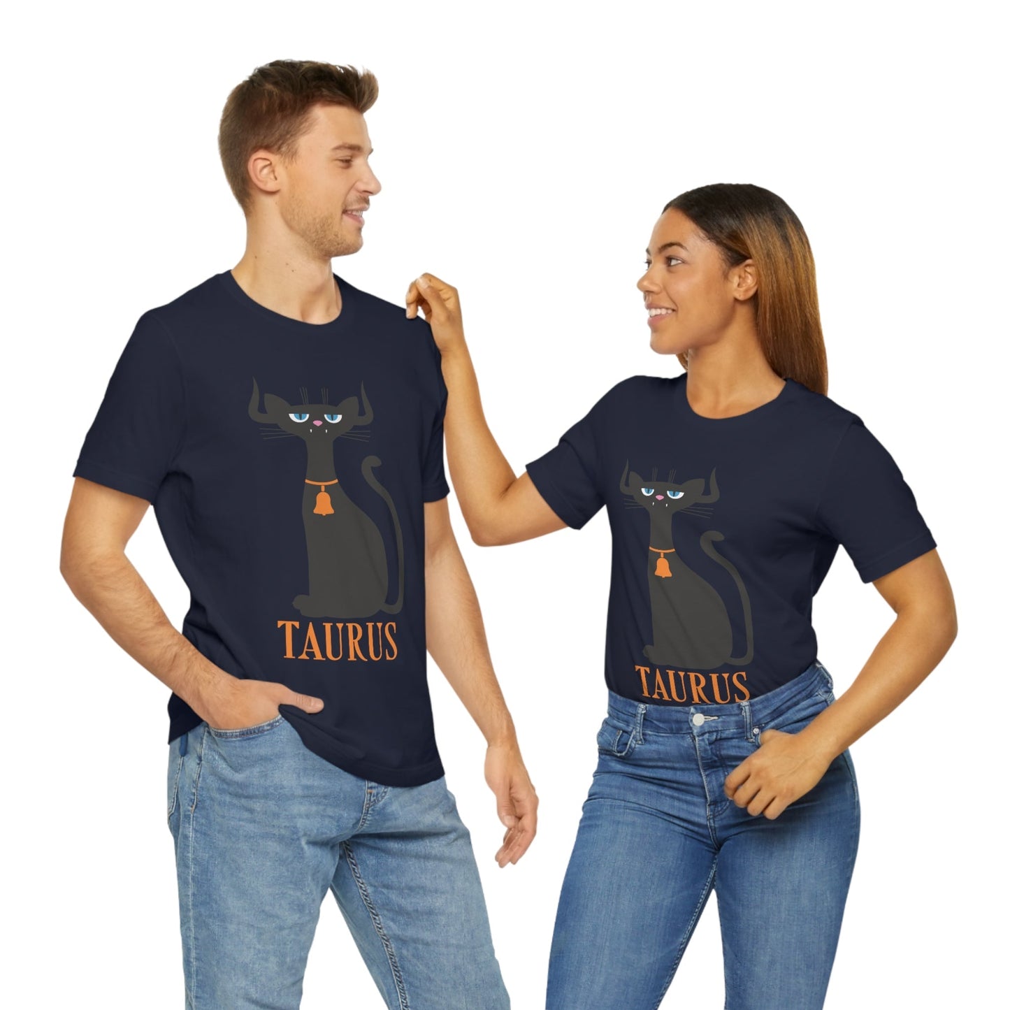 Taurus Cat Zodiac Sign Unisex Jersey Short Sleeve T-Shirt Ichaku [Perfect Gifts Selection]