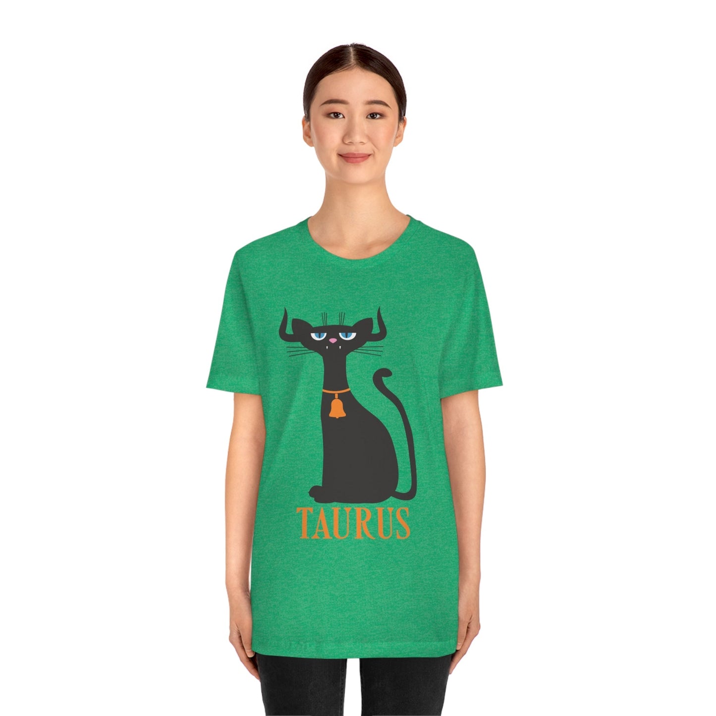 Taurus Cat Zodiac Sign Unisex Jersey Short Sleeve T-Shirt Ichaku [Perfect Gifts Selection]