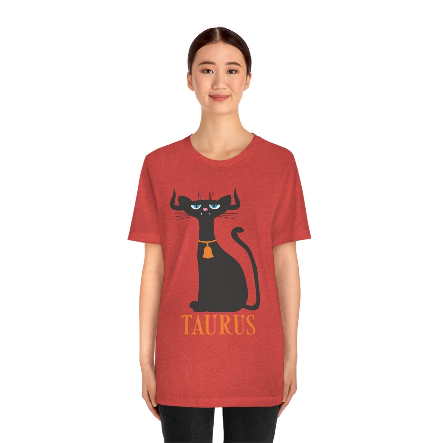 Taurus Cat Zodiac Sign Unisex Jersey Short Sleeve T-Shirt Ichaku [Perfect Gifts Selection]