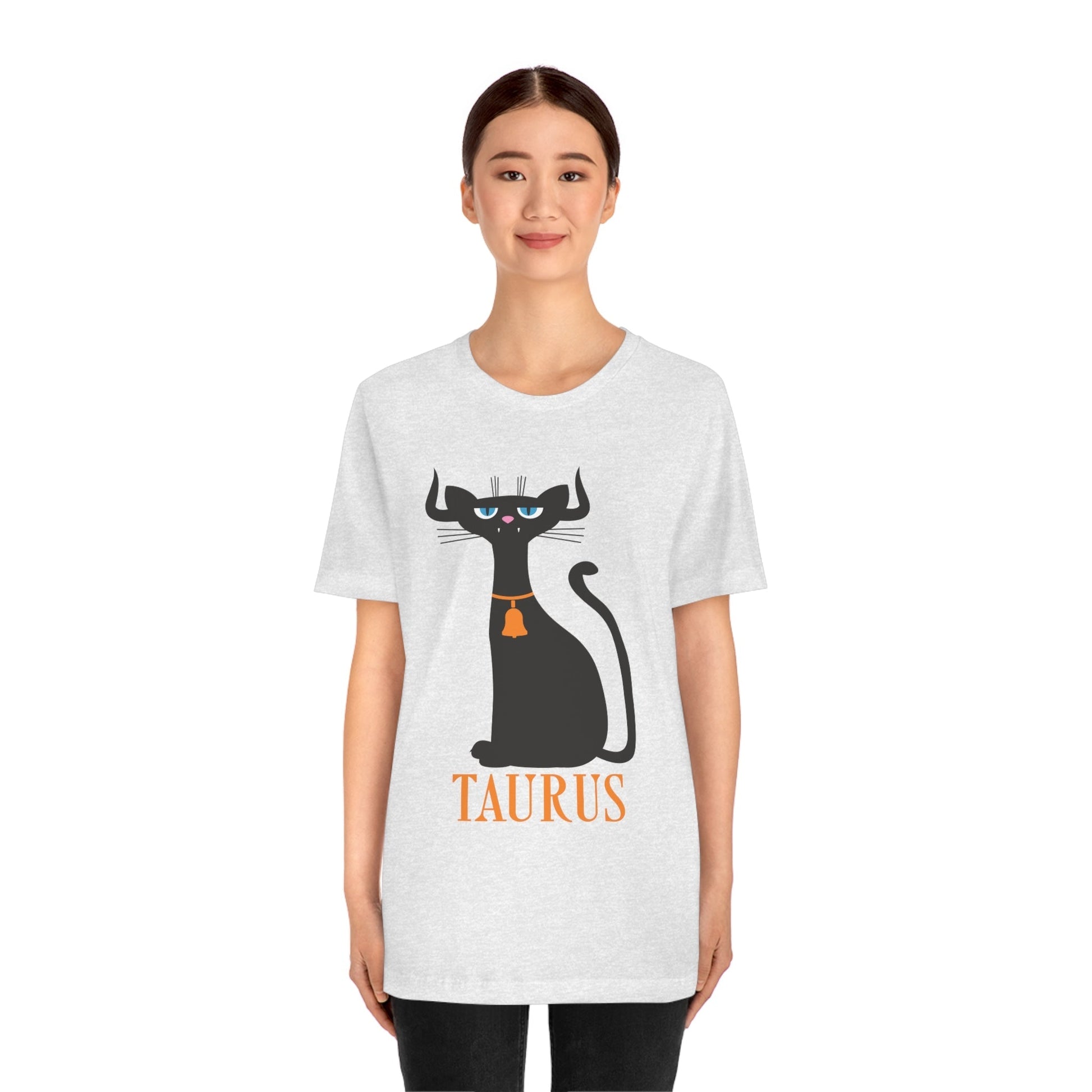 Taurus Cat Zodiac Sign Unisex Jersey Short Sleeve T-Shirt Ichaku [Perfect Gifts Selection]