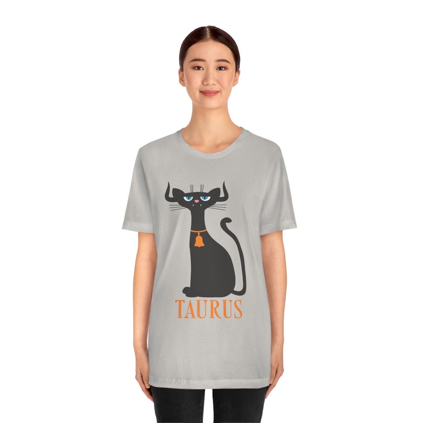 Taurus Cat Zodiac Sign Unisex Jersey Short Sleeve T-Shirt Ichaku [Perfect Gifts Selection]