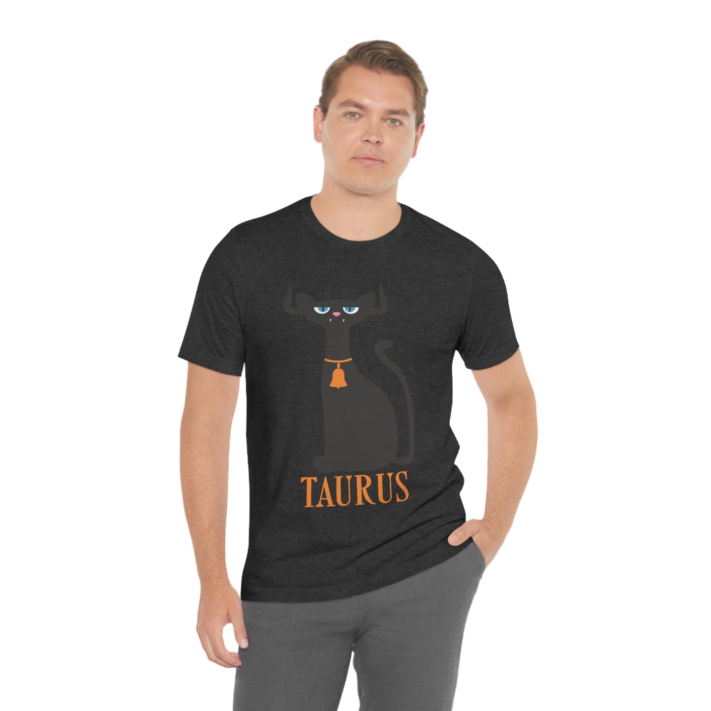 Taurus Cat Zodiac Sign Unisex Jersey Short Sleeve T-Shirt Ichaku [Perfect Gifts Selection]