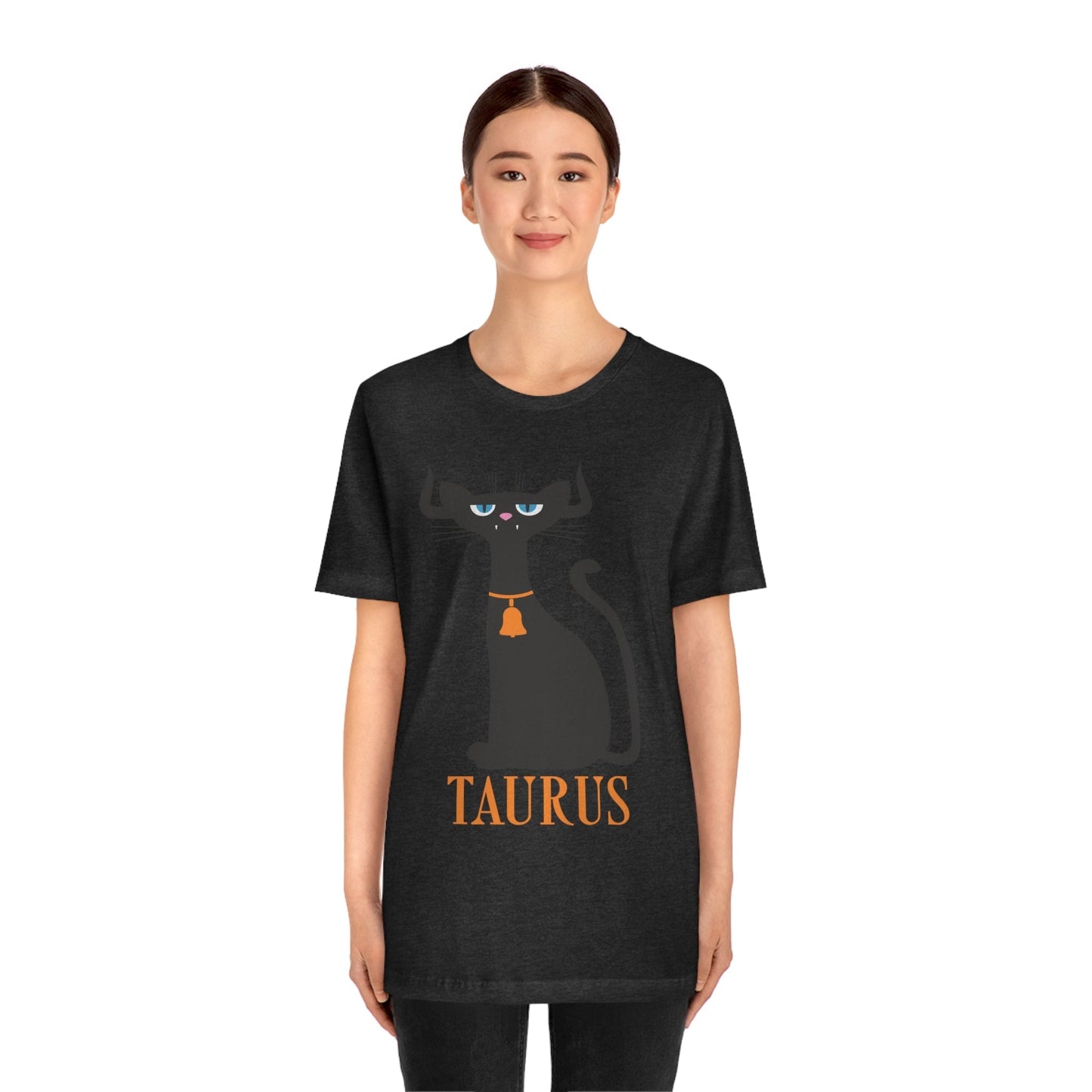 Taurus Cat Zodiac Sign Unisex Jersey Short Sleeve T-Shirt Ichaku [Perfect Gifts Selection]