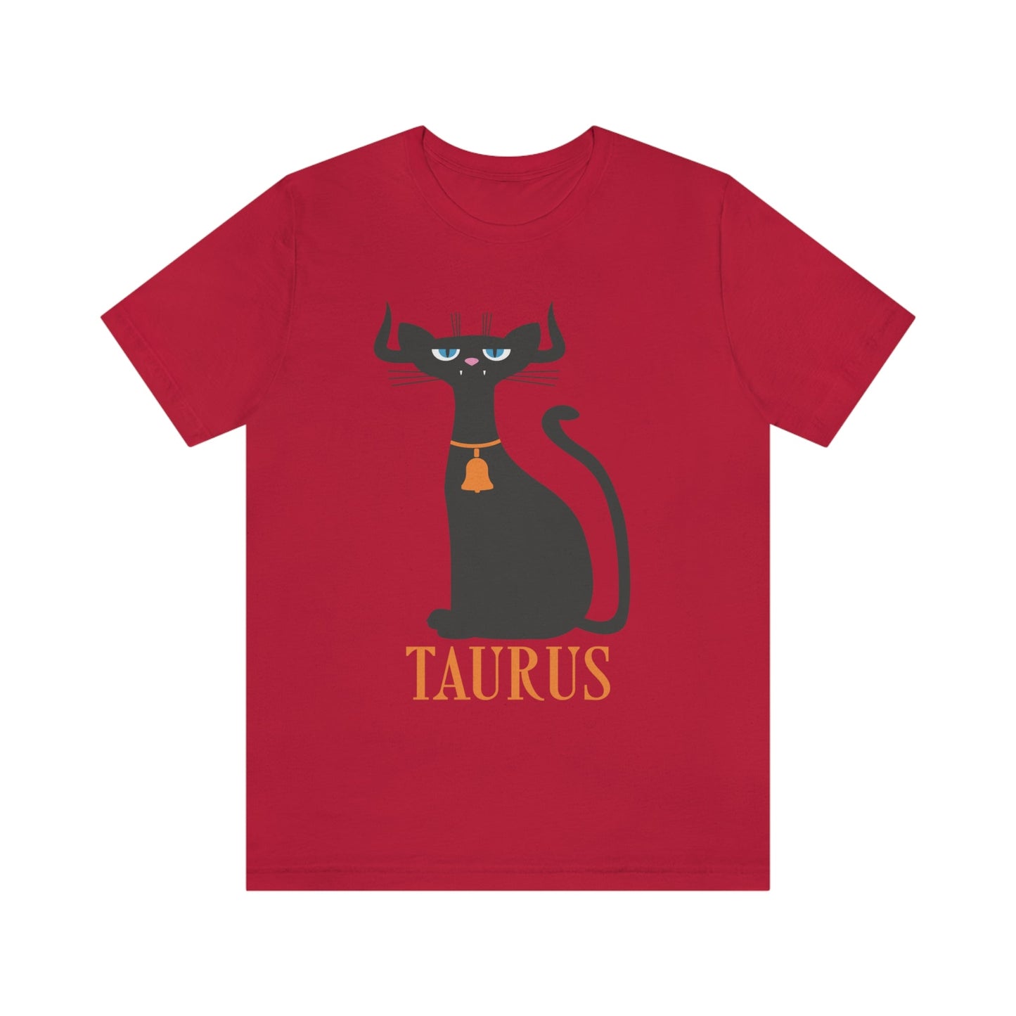 Taurus Cat Zodiac Sign Unisex Jersey Short Sleeve T-Shirt Ichaku [Perfect Gifts Selection]