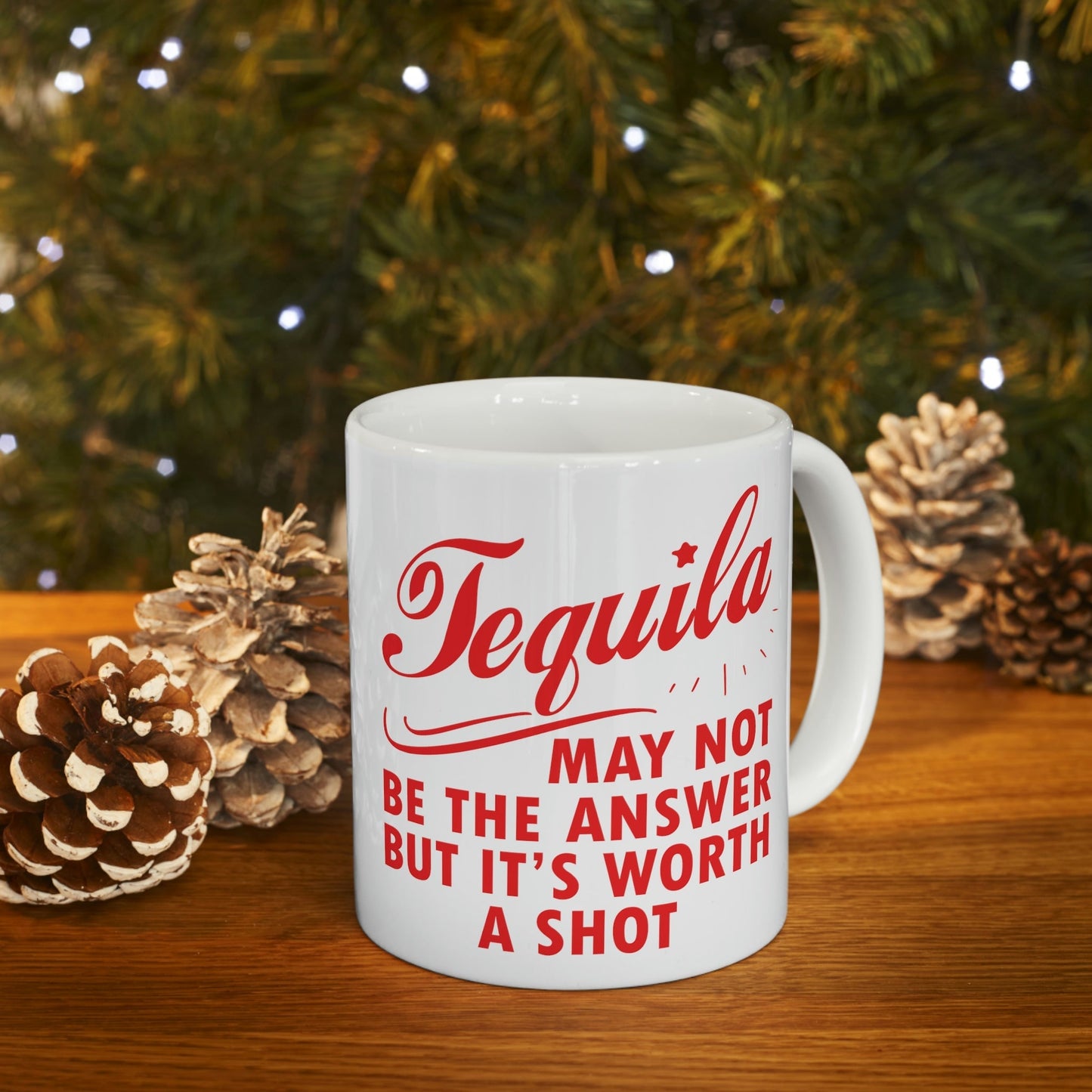 Tequila May Not Be The Answer But It’s Worth A Shot Bar Lovers Slogans Ceramic Mug 11oz Ichaku [Perfect Gifts Selection]