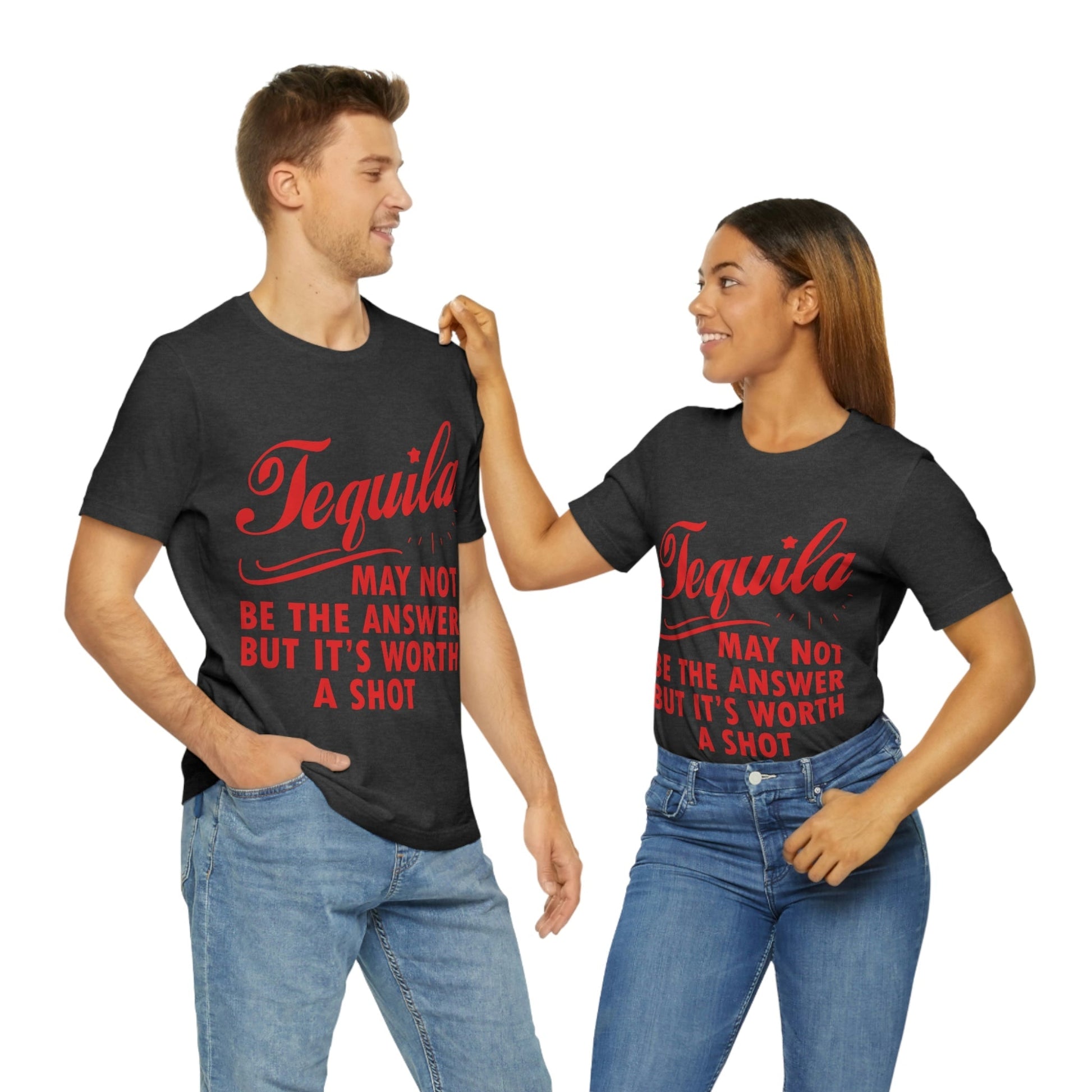 Tequila May Not Be The Answer But It’s Worth A Shot Bar Lovers Slogans Unisex Jersey Short Sleeve T-Shirt Ichaku [Perfect Gifts Selection]