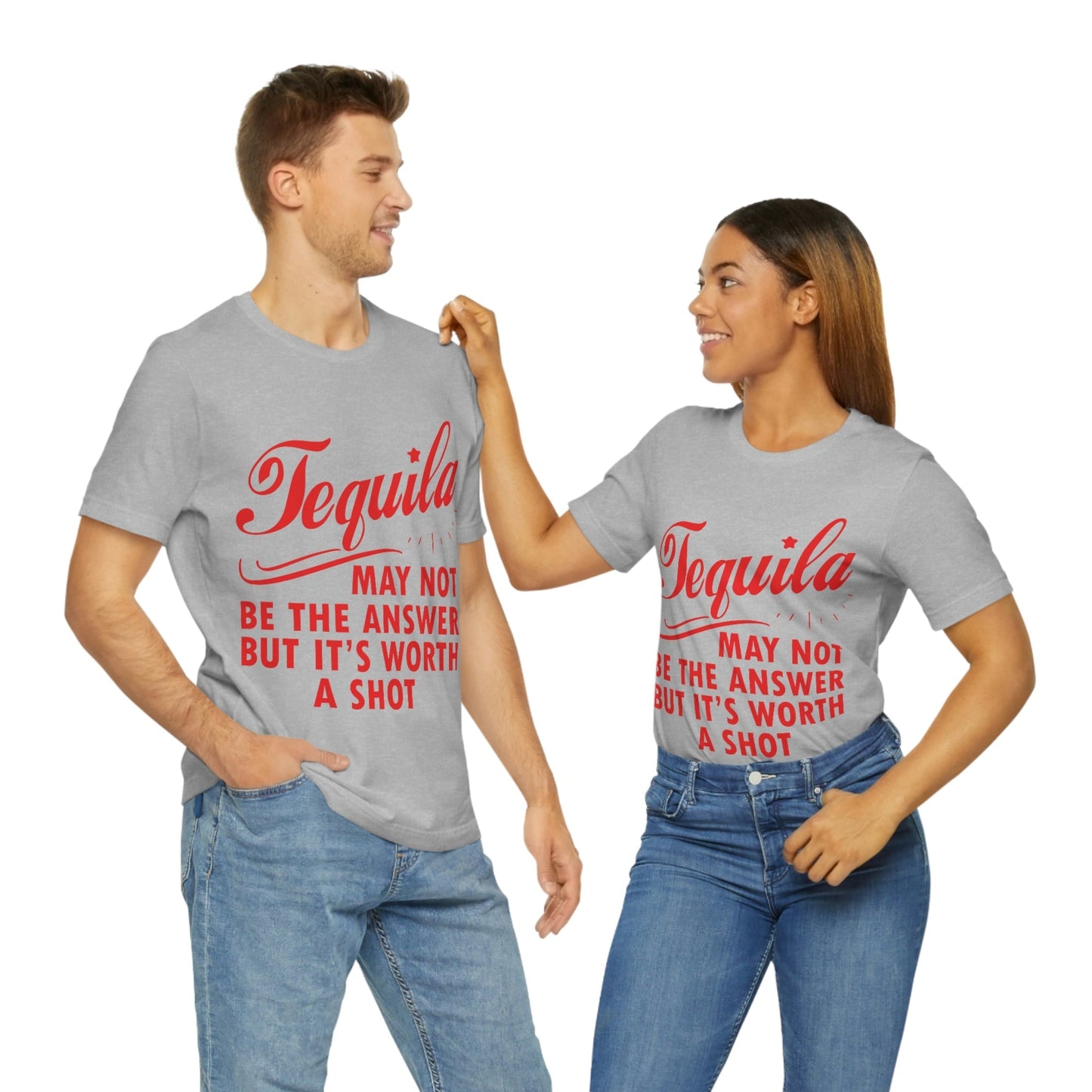 Tequila May Not Be The Answer But It’s Worth A Shot Bar Lovers Slogans Unisex Jersey Short Sleeve T-Shirt Ichaku [Perfect Gifts Selection]