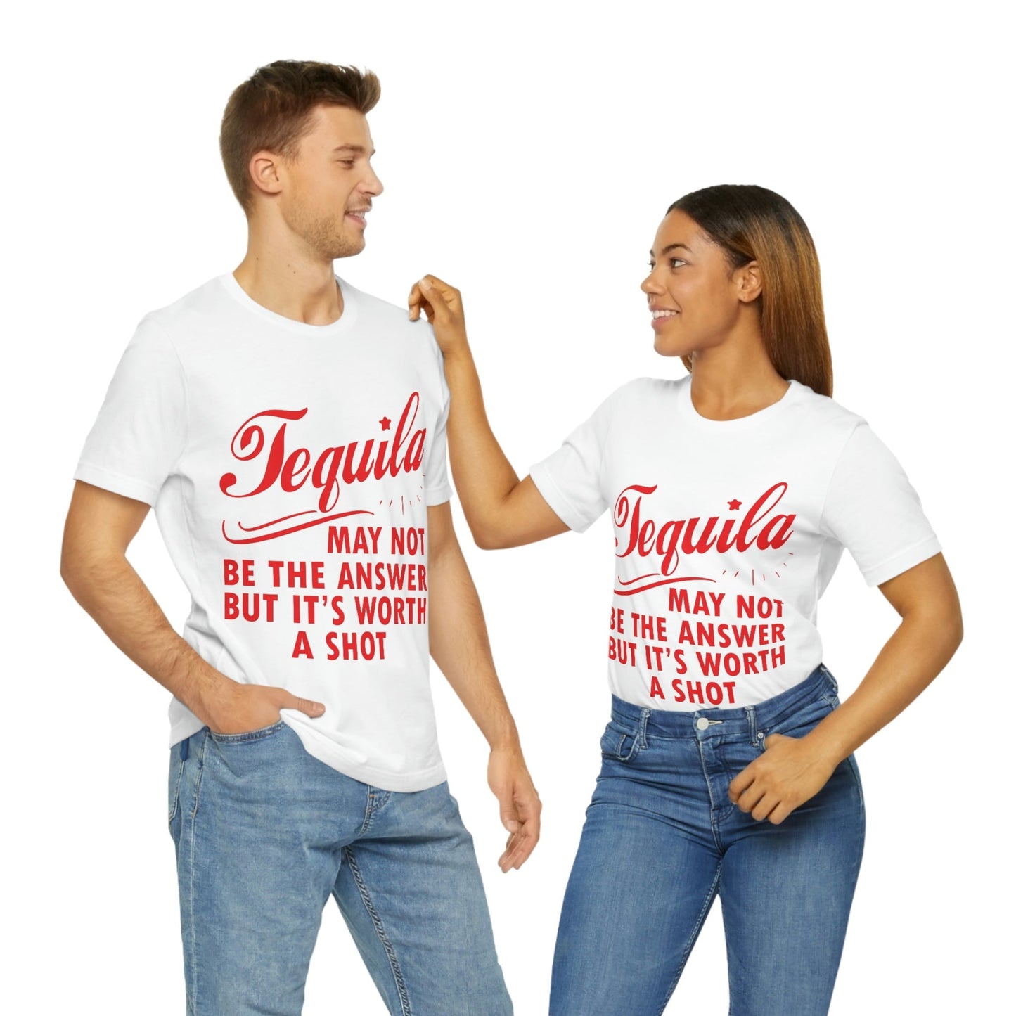 Tequila May Not Be The Answer But It’s Worth A Shot Bar Lovers Slogans Unisex Jersey Short Sleeve T-Shirt Ichaku [Perfect Gifts Selection]