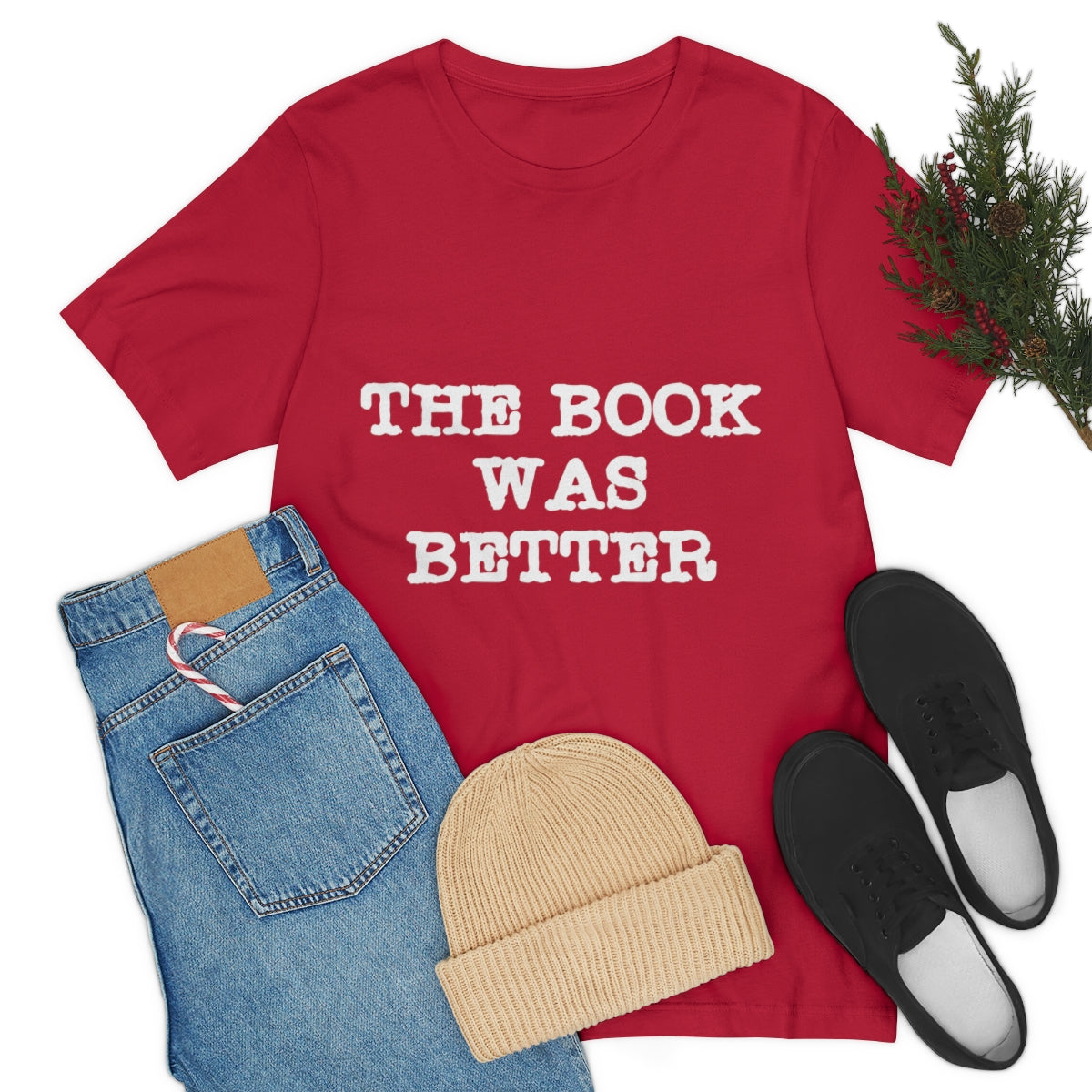 The Book Was Better Reading Educational Quotes Unisex Jersey Short Sleeve T-Shirt Ichaku [Perfect Gifts Selection]