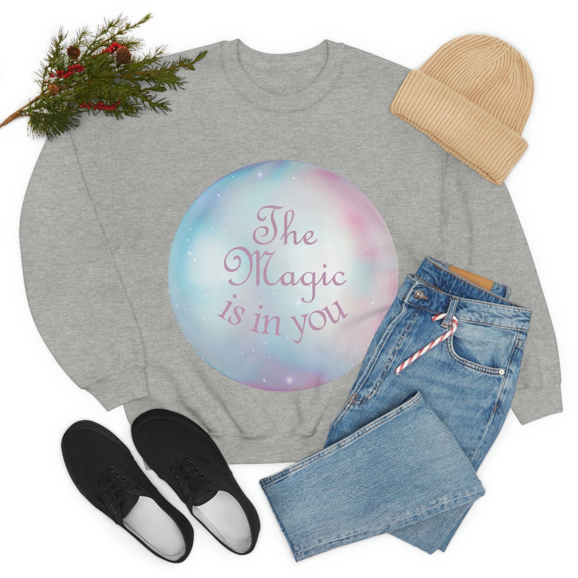 The Magic Is In You Motivation Quotes Unisex Heavy Blend™ Crewneck Sweatshirt Ichaku [Perfect Gifts Selection]