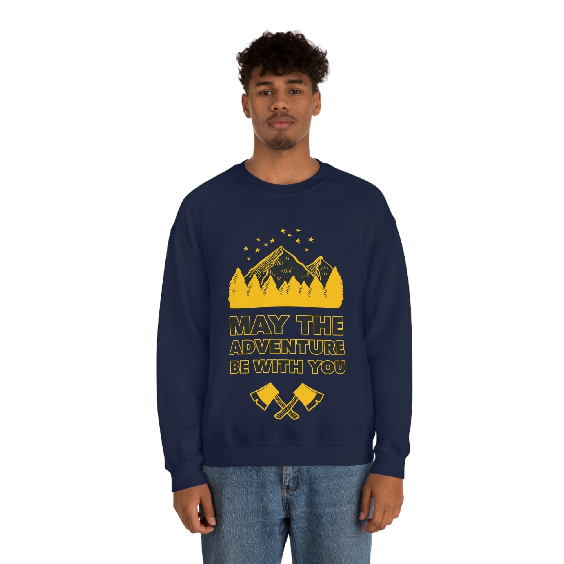 The Mountains Are Calling Hiking Fan Slogan Unisex Heavy Blend™ Crewneck Sweatshirt Ichaku [Perfect Gifts Selection]