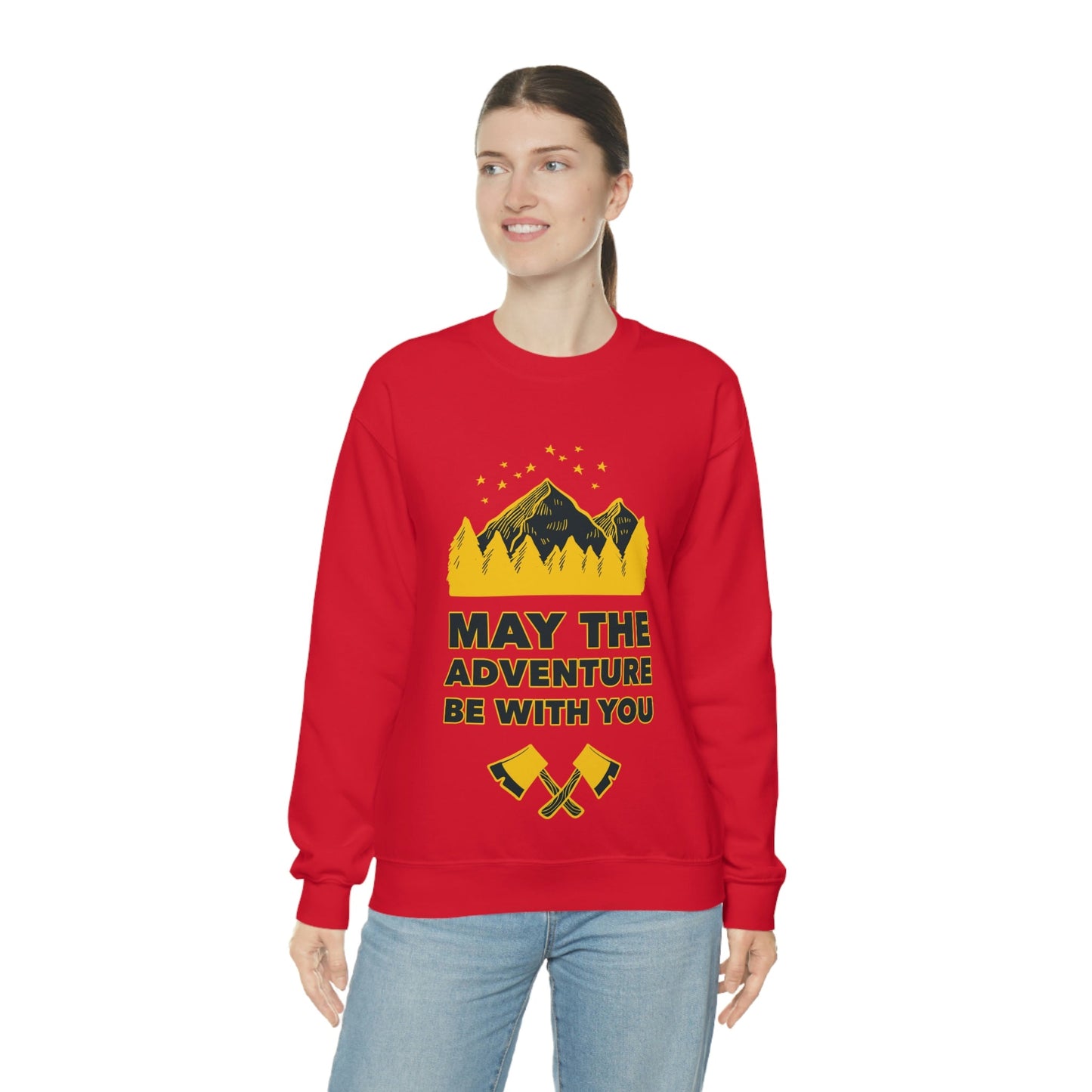 The Mountains Are Calling Hiking Fan Slogan Unisex Heavy Blend™ Crewneck Sweatshirt Ichaku [Perfect Gifts Selection]