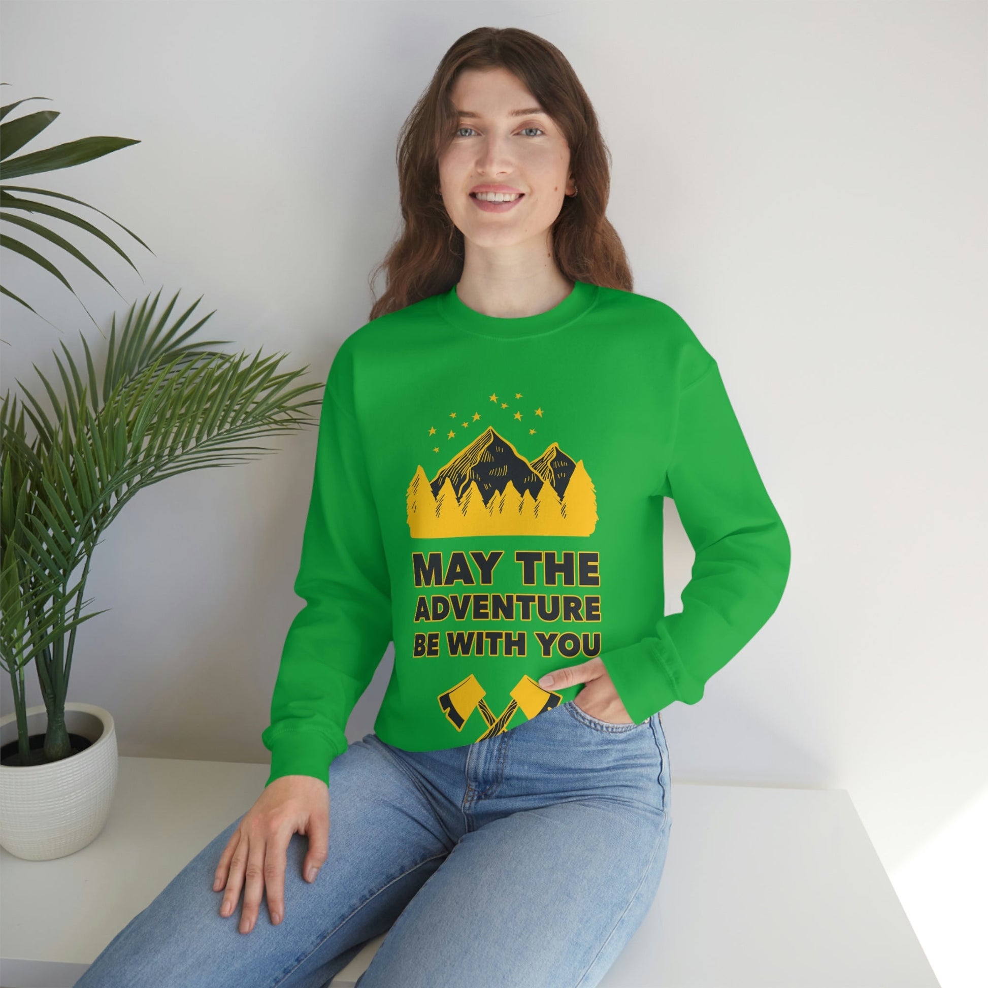 The Mountains Are Calling Hiking Fan Slogan Unisex Heavy Blend™ Crewneck Sweatshirt Ichaku [Perfect Gifts Selection]