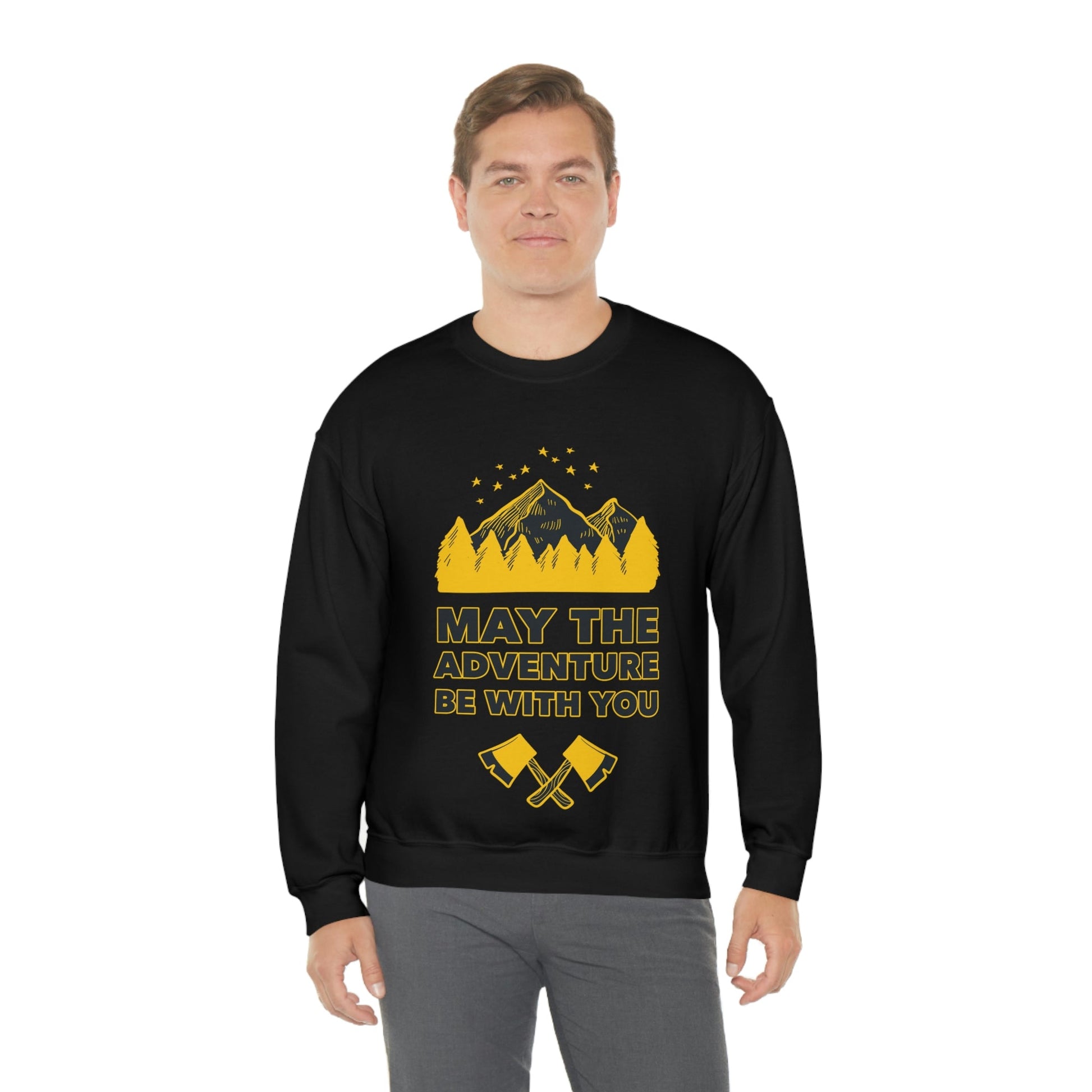 The Mountains Are Calling Hiking Fan Slogan Unisex Heavy Blend™ Crewneck Sweatshirt Ichaku [Perfect Gifts Selection]