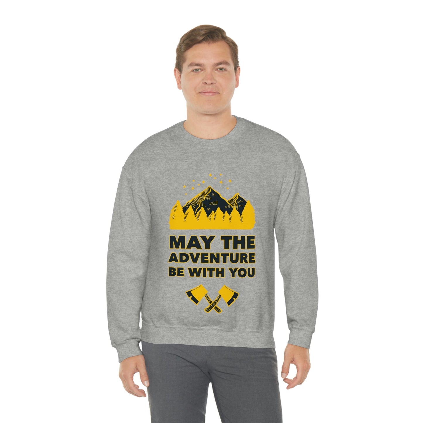 The Mountains Are Calling Hiking Fan Slogan Unisex Heavy Blend™ Crewneck Sweatshirt Ichaku [Perfect Gifts Selection]