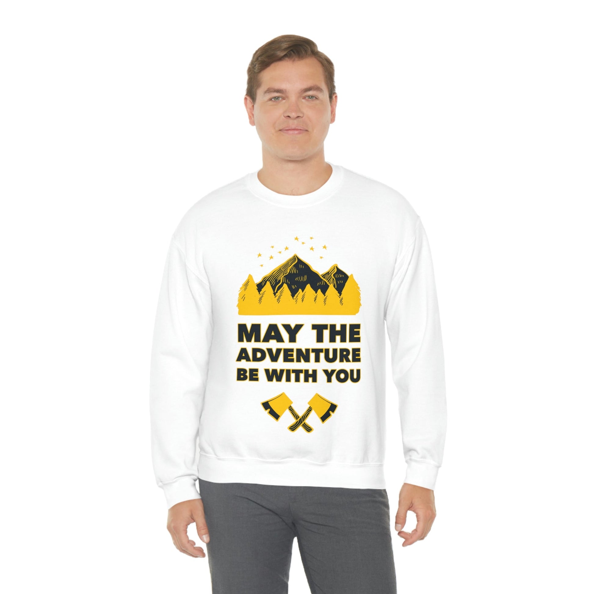 The Mountains Are Calling Hiking Fan Slogan Unisex Heavy Blend™ Crewneck Sweatshirt Ichaku [Perfect Gifts Selection]