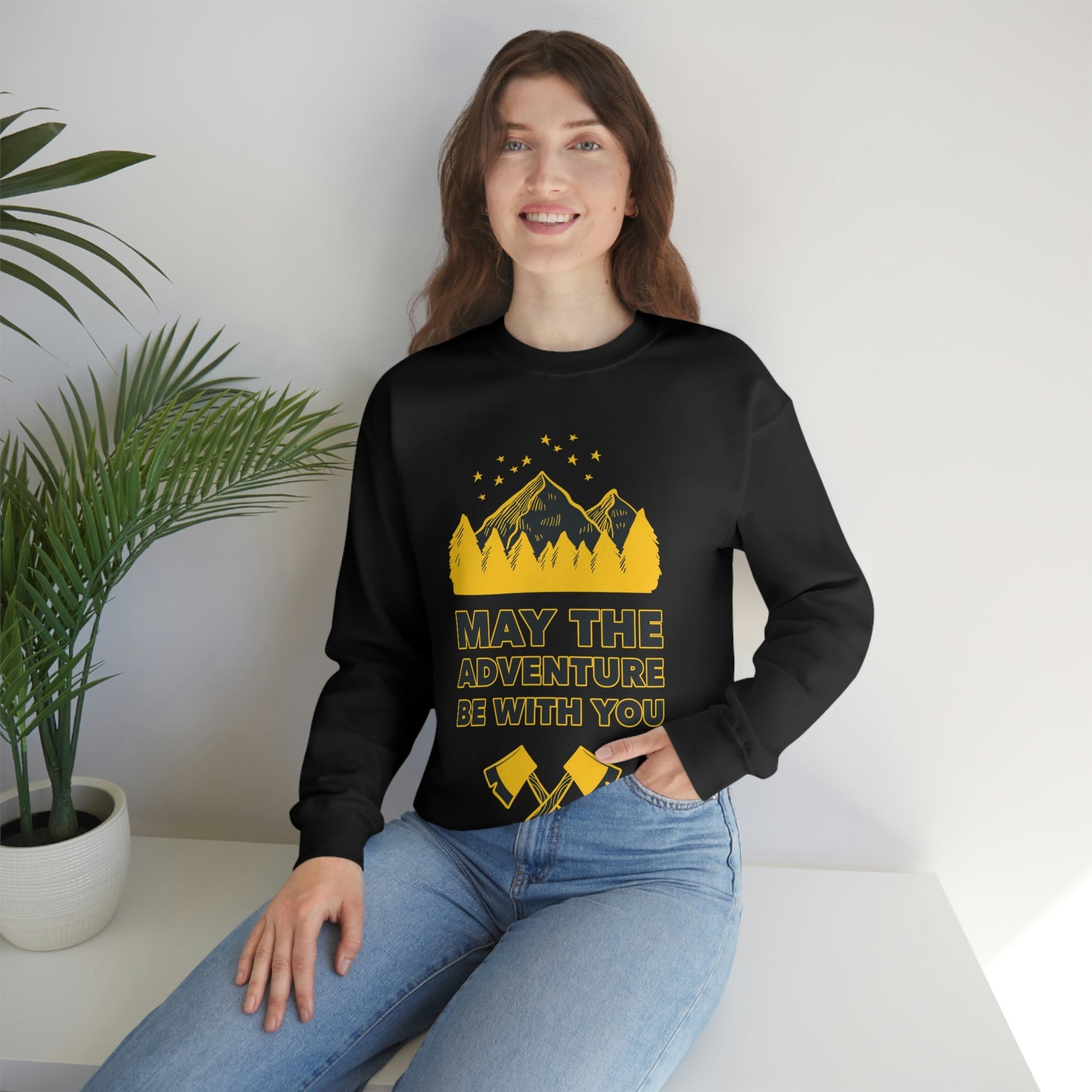 The Mountains Are Calling Hiking Fan Slogan Unisex Heavy Blend™ Crewneck Sweatshirt Ichaku [Perfect Gifts Selection]