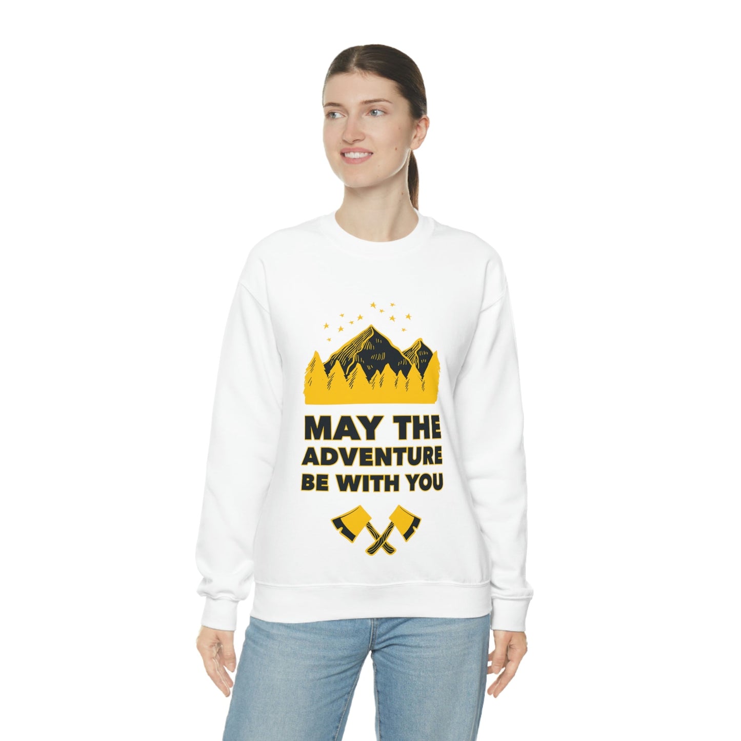 The Mountains Are Calling Hiking Fan Slogan Unisex Heavy Blend™ Crewneck Sweatshirt Ichaku [Perfect Gifts Selection]