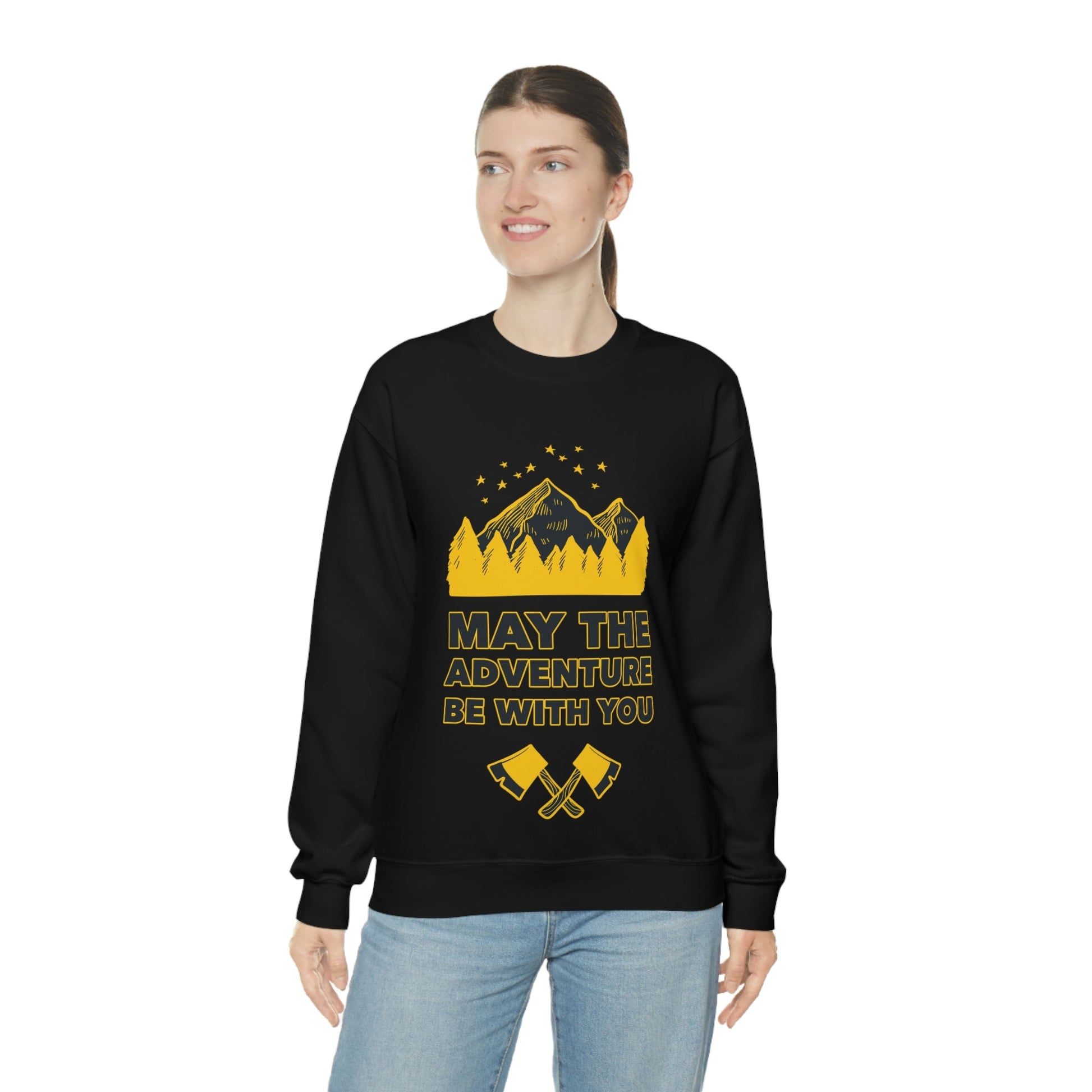 The Mountains Are Calling Hiking Fan Slogan Unisex Heavy Blend™ Crewneck Sweatshirt Ichaku [Perfect Gifts Selection]