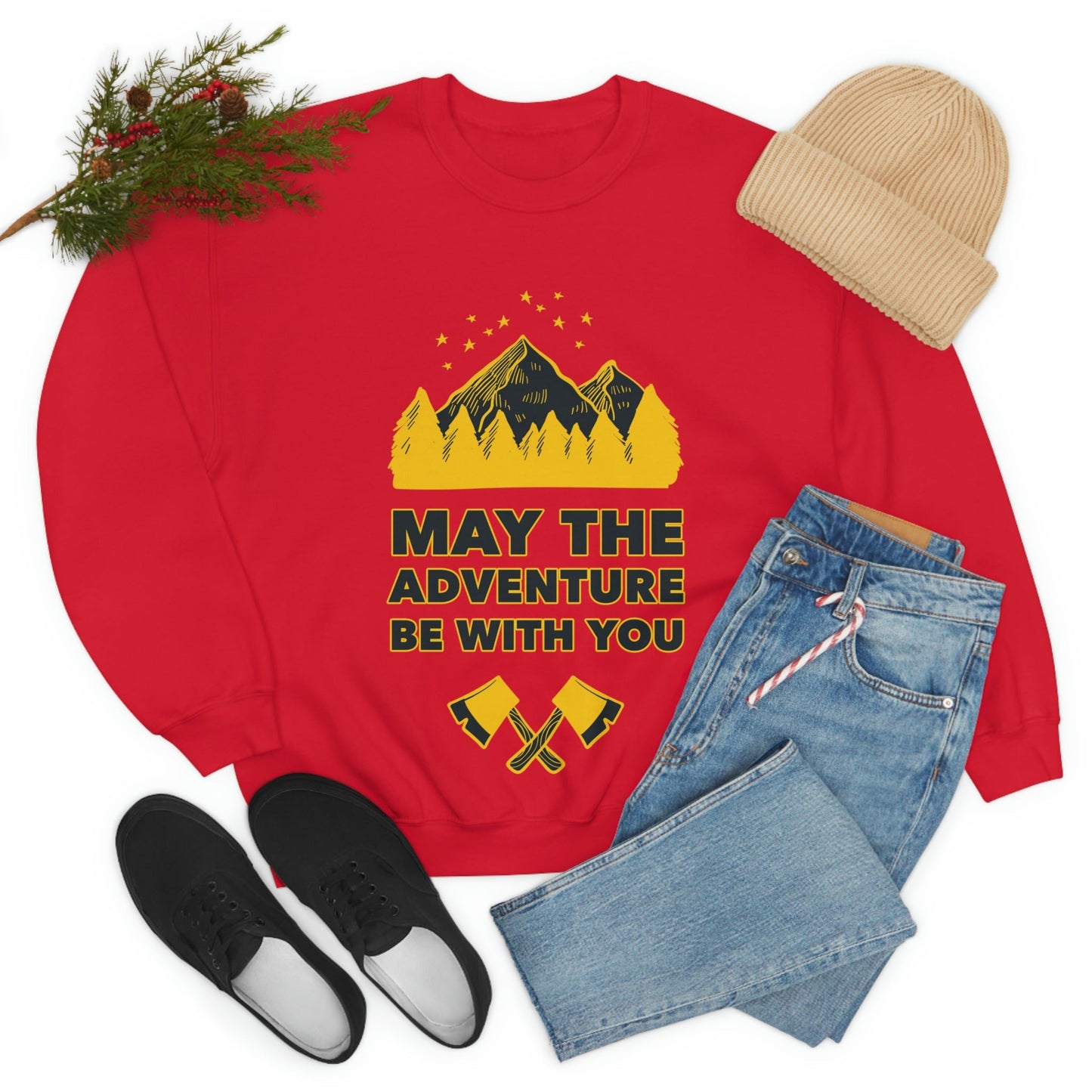 The Mountains Are Calling Hiking Fan Slogan Unisex Heavy Blend™ Crewneck Sweatshirt Ichaku [Perfect Gifts Selection]