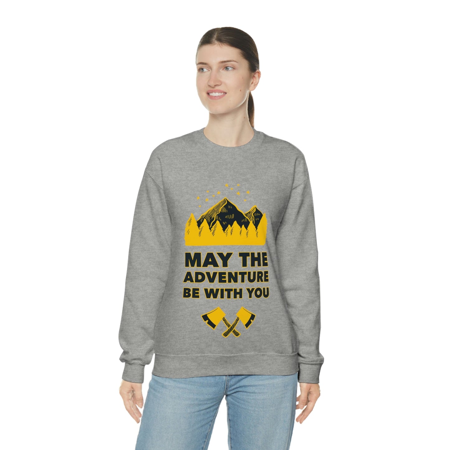 The Mountains Are Calling Hiking Fan Slogan Unisex Heavy Blend™ Crewneck Sweatshirt Ichaku [Perfect Gifts Selection]