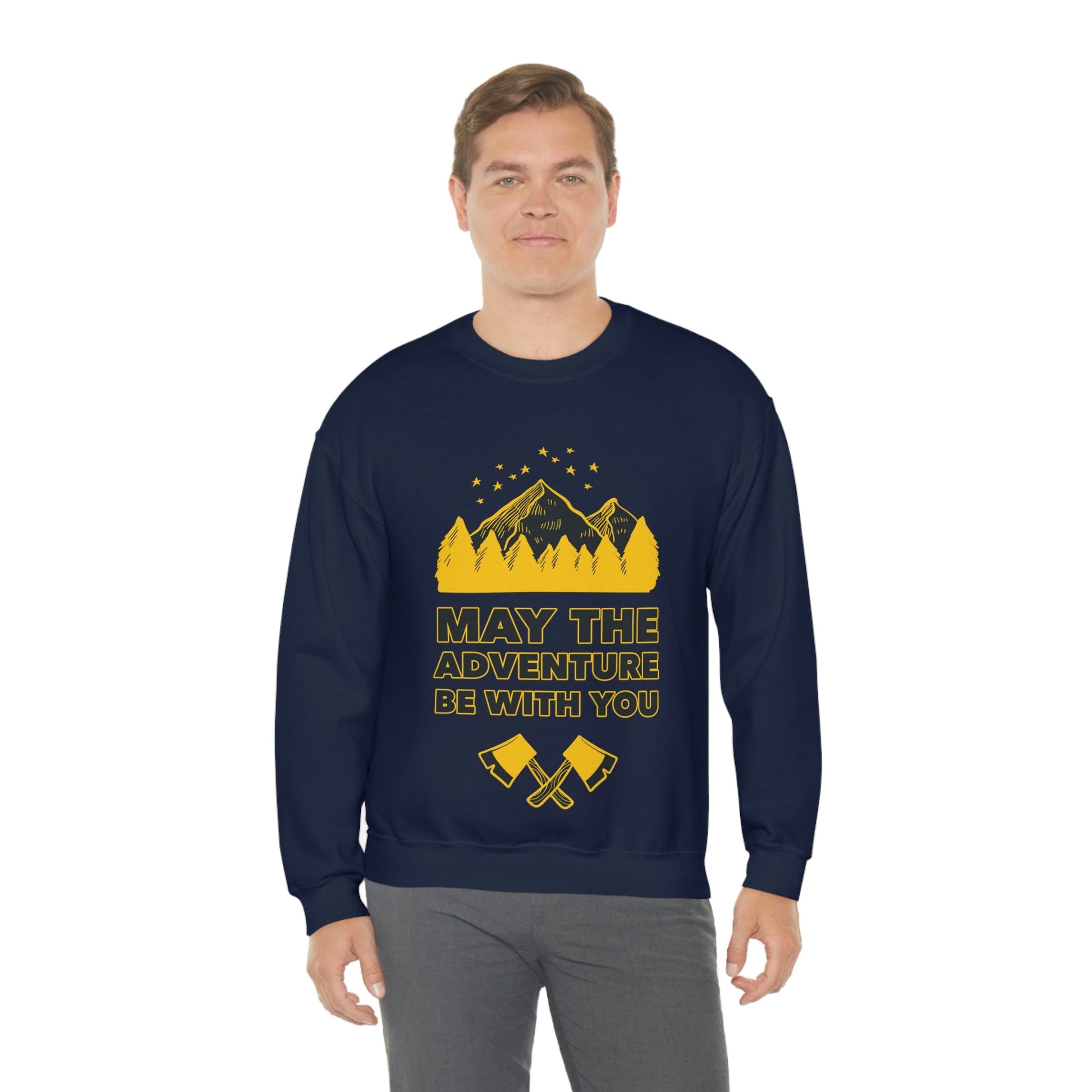 The Mountains Are Calling Hiking Fan Slogan Unisex Heavy Blend™ Crewneck Sweatshirt Ichaku [Perfect Gifts Selection]